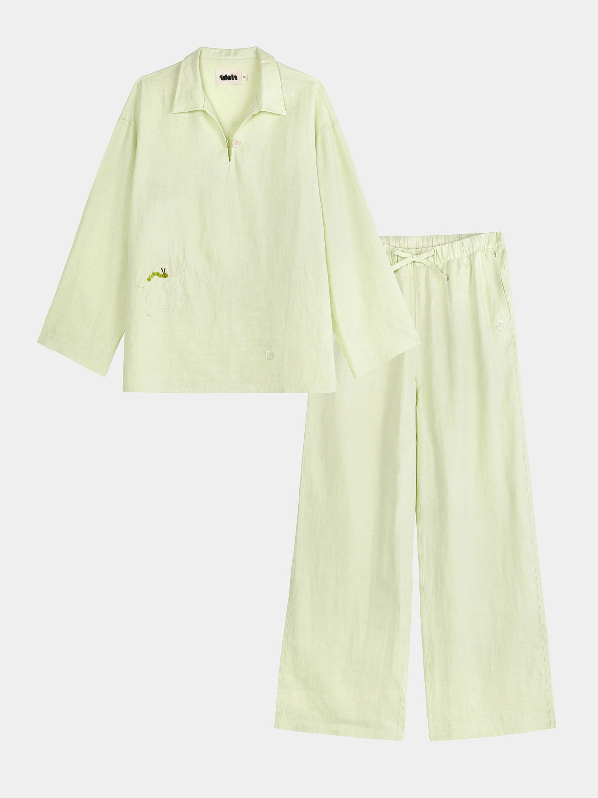 tbh Wōdrobe Hemp Loungewear Set Long Sleeve – Melon Green