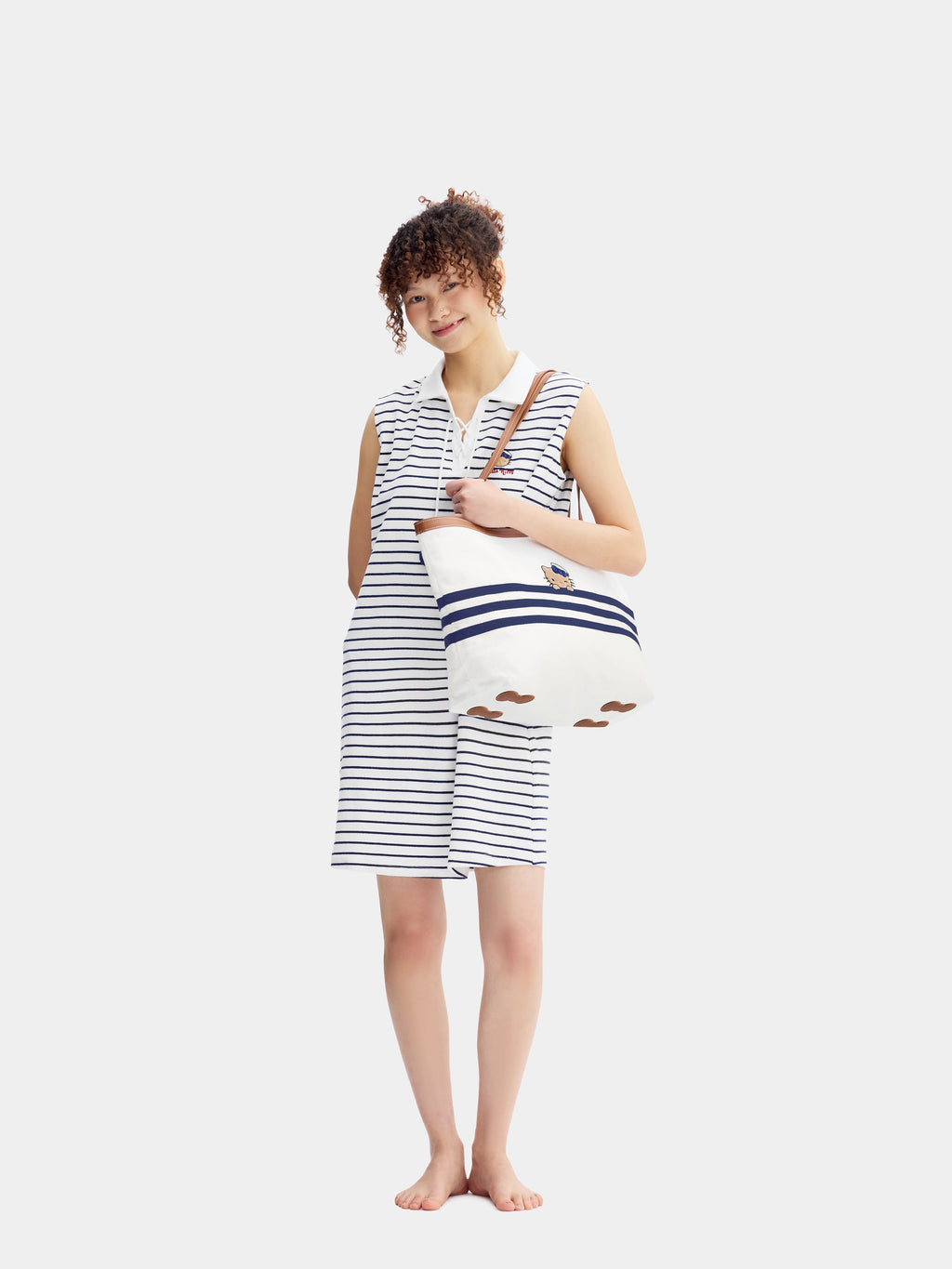 "Hello Kitty" Canvas Tote Bag – Breton Stripe