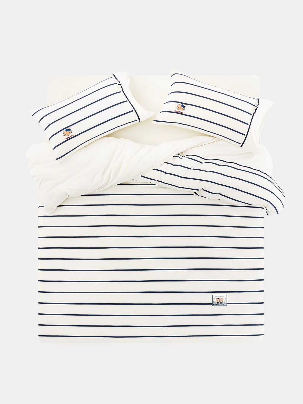 "Hello Kitty" Cotton Jersey Bedding Set – Breton Stripe