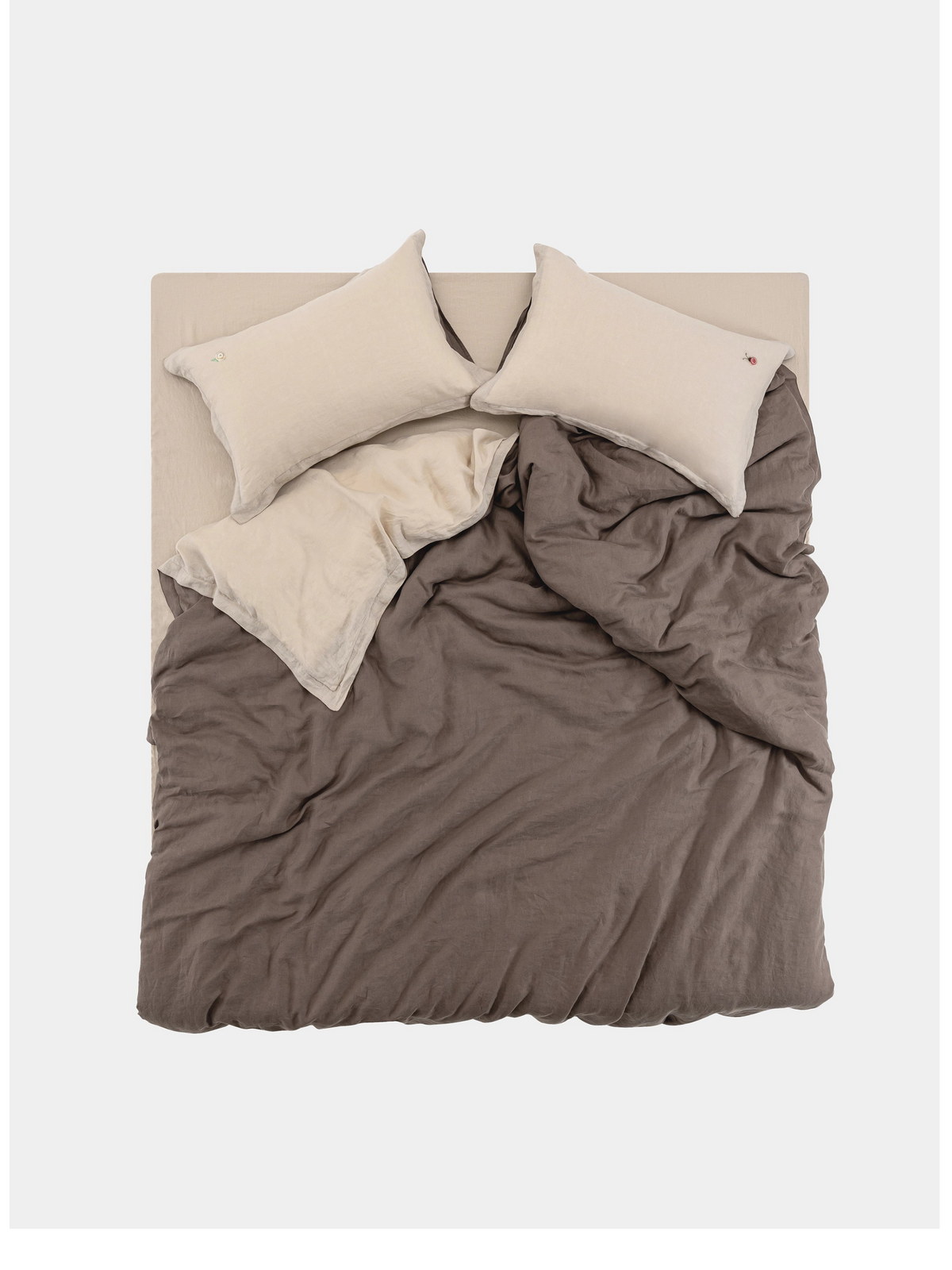 tbh Wōdrobe Washed Hemp Bedding Set – Dòu & Xuán Dual Tone
