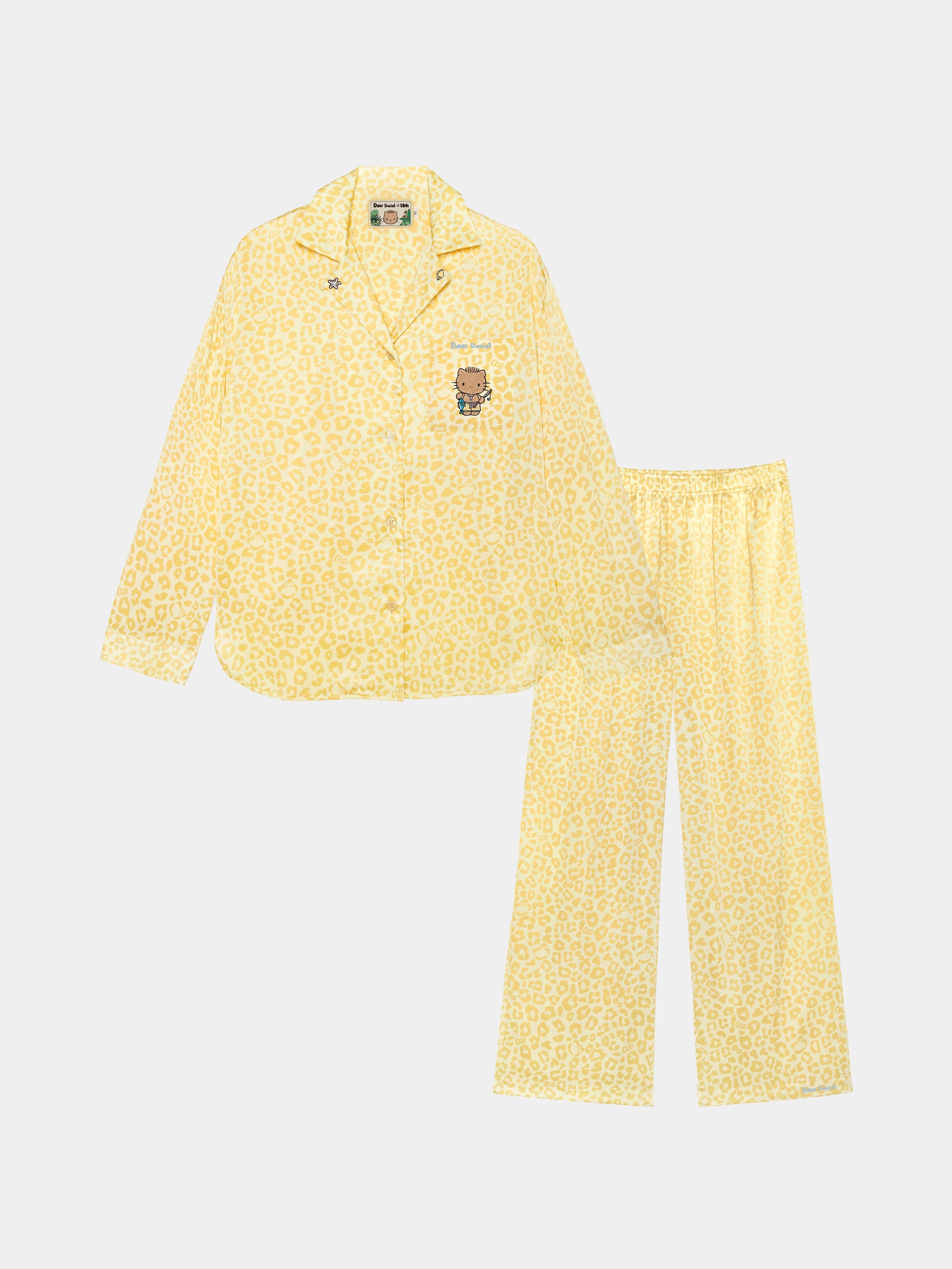 "Dear Daniel" Satin Loungewear Set Long Sleeve – Sunbeam Leopard