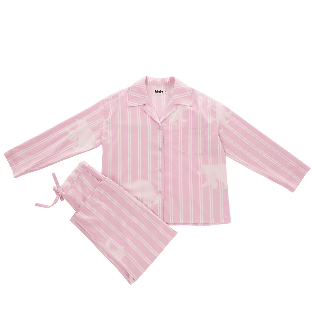 “Z” Tencel Cotton Blend Stripe Loungewear Set Baby Bear