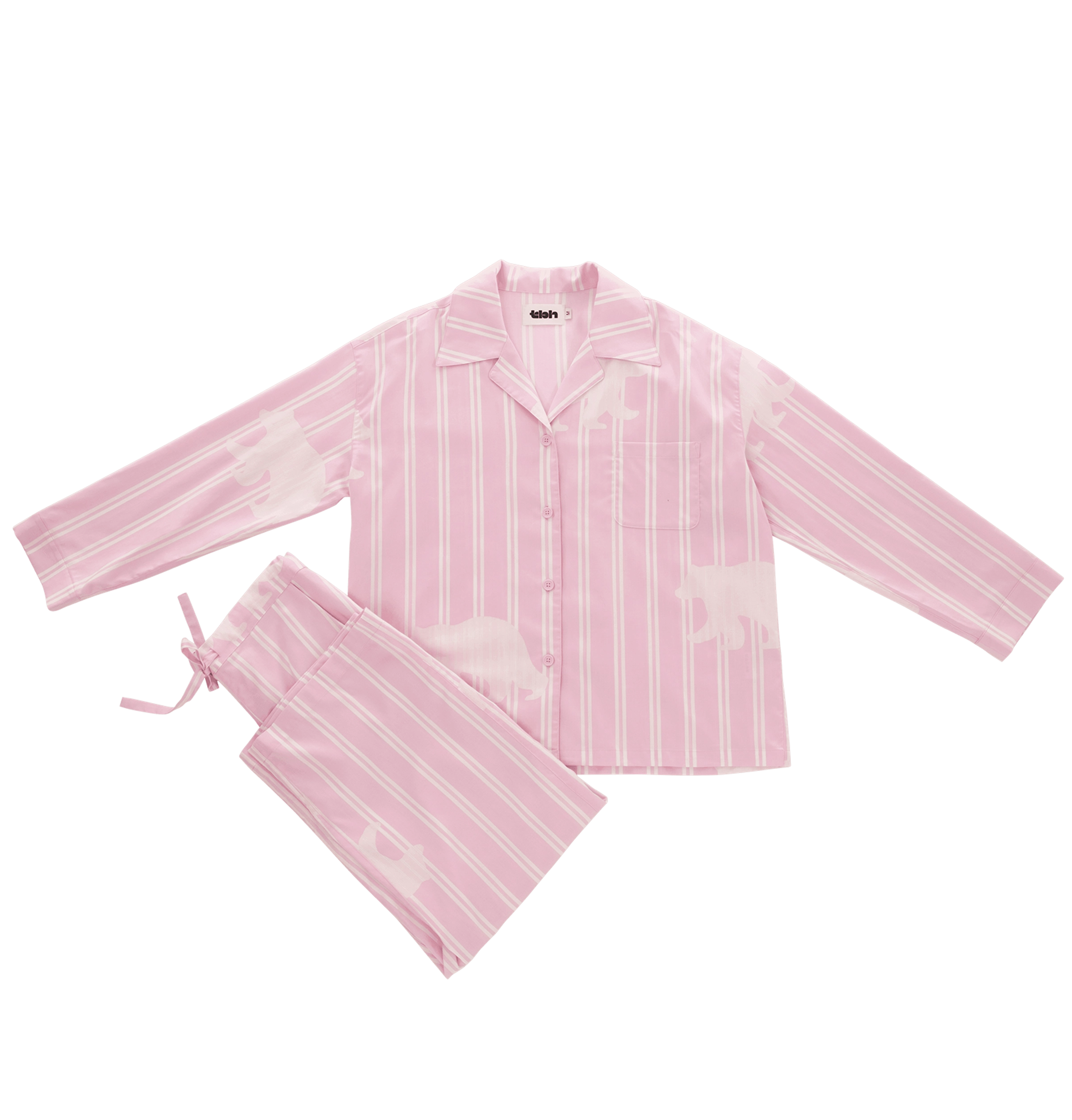 “Z” Tencel Cotton Blend Stripe Loungewear Set Baby Bear