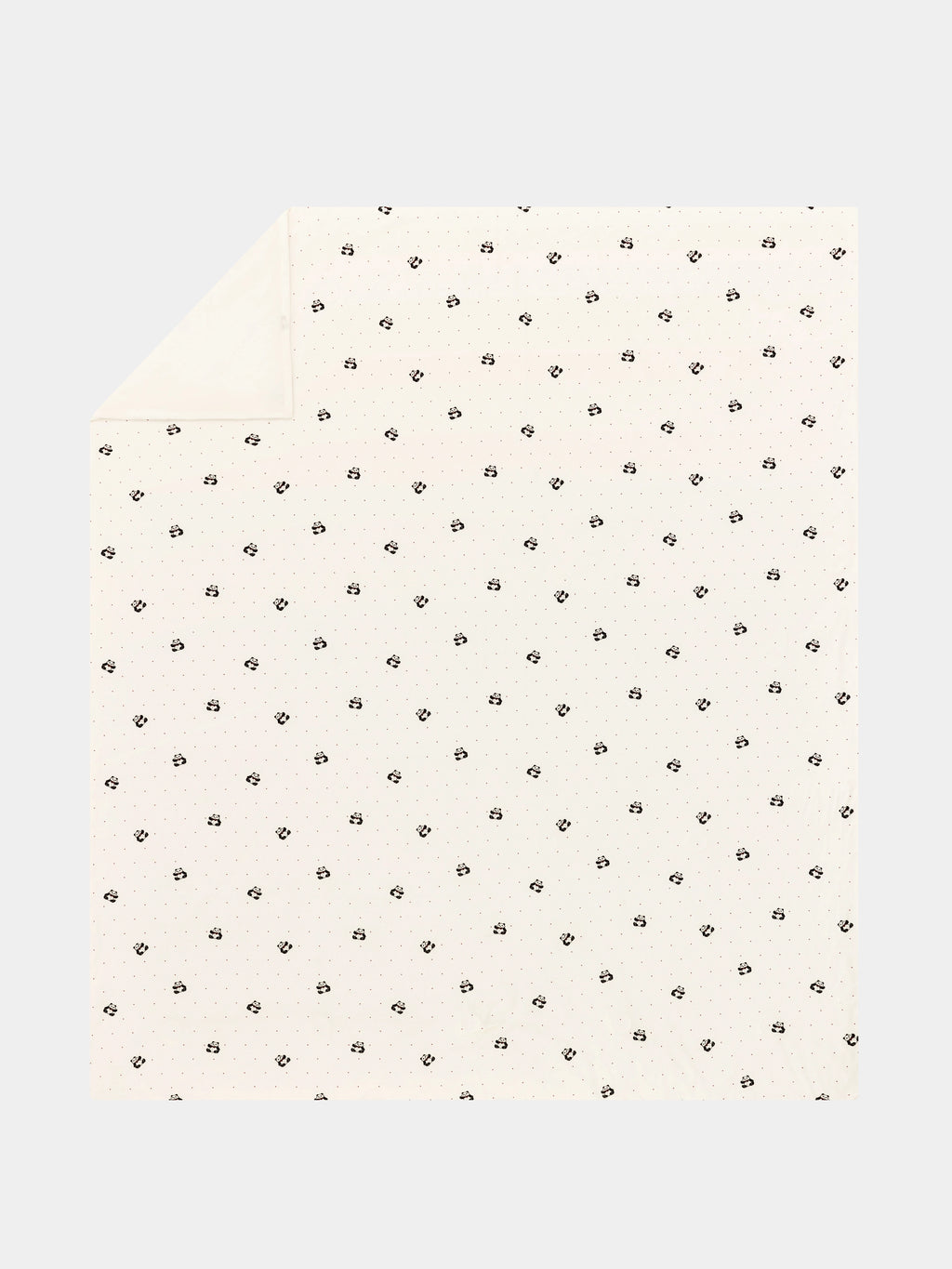 "Panda PomPom" Knitted Summer Quilt White