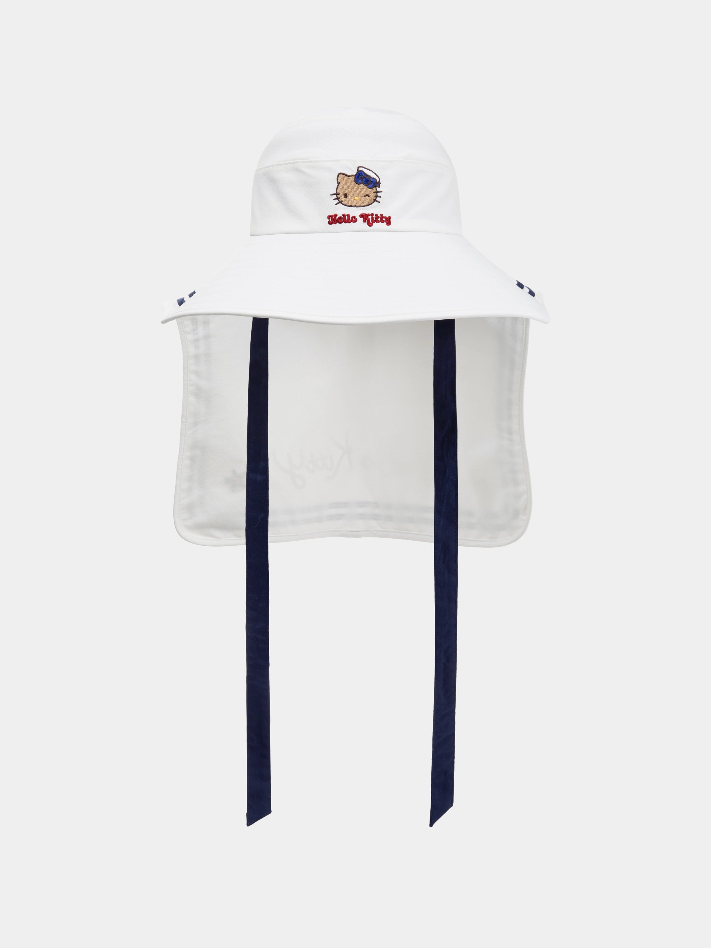 "Hello Kitty" Nautical Sun Hat – Seashell White