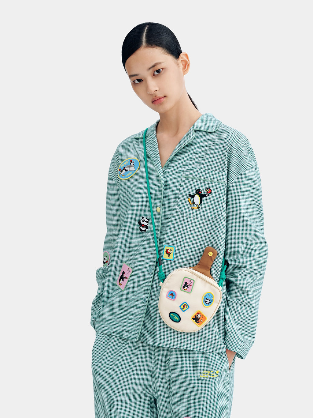 กระเป๋าใส่พาสปอร์ตทรงแร็กเกต PIN!POM! – สีขาวครีม