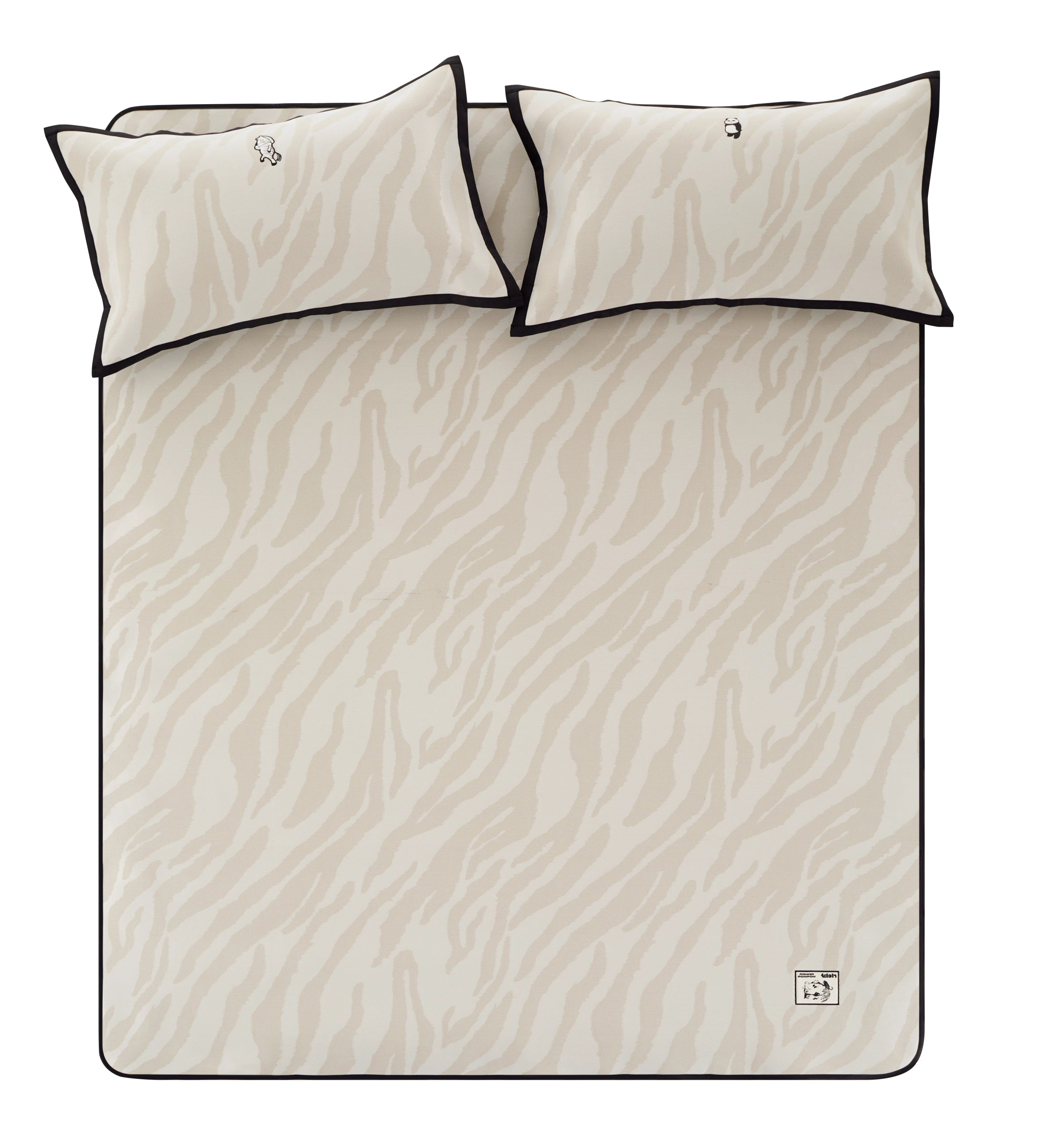 "Panda PomPom" Cooling Mat Set Zebra Patterned