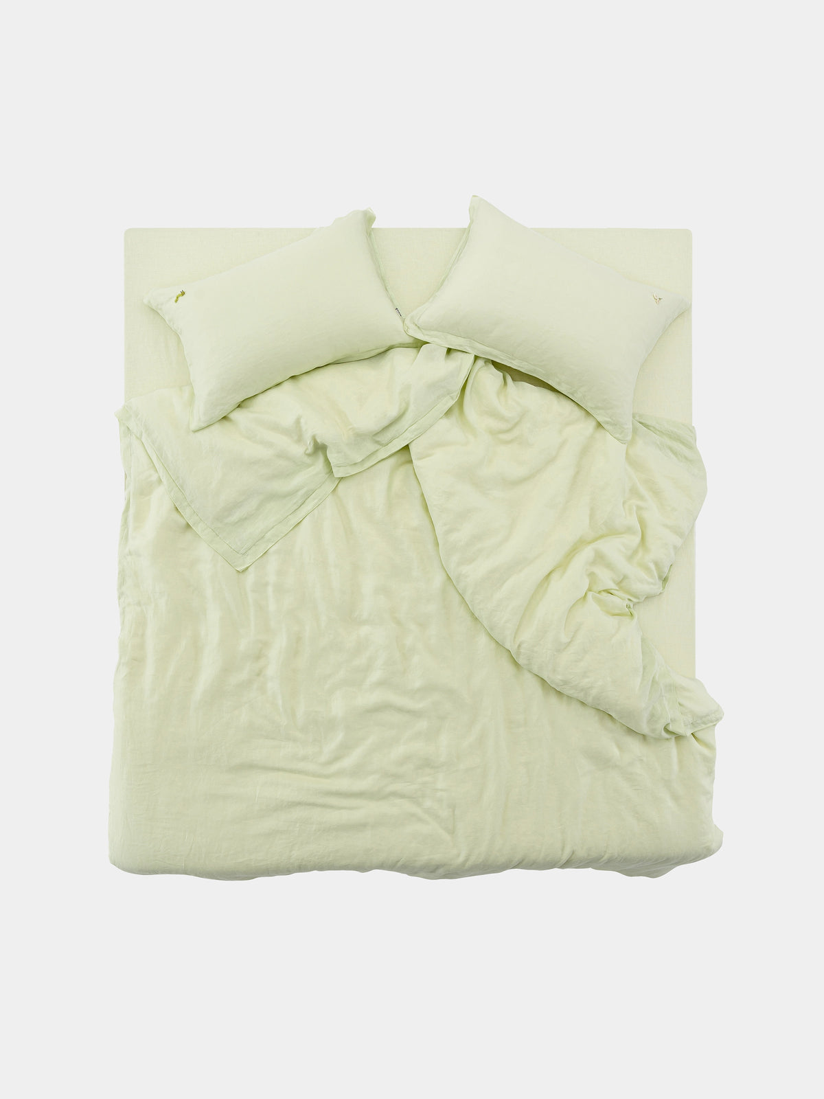 tbh Wōdrobe Washed Hemp Bedding Set – Melon Green