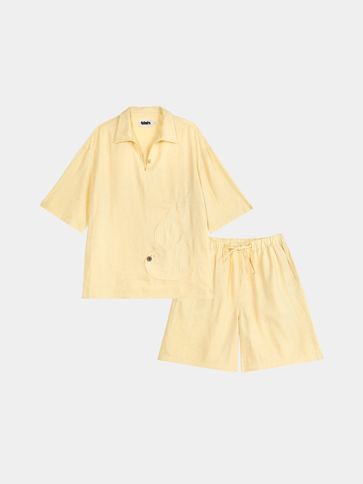 tbh Wōdrobe Hemp Loungewear Set Short Sleeve – Húlu Yellow