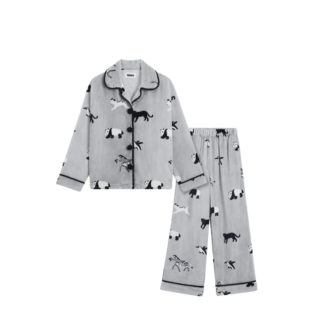 "Panda PomPom" Flannel Loungewear Set – Bestie