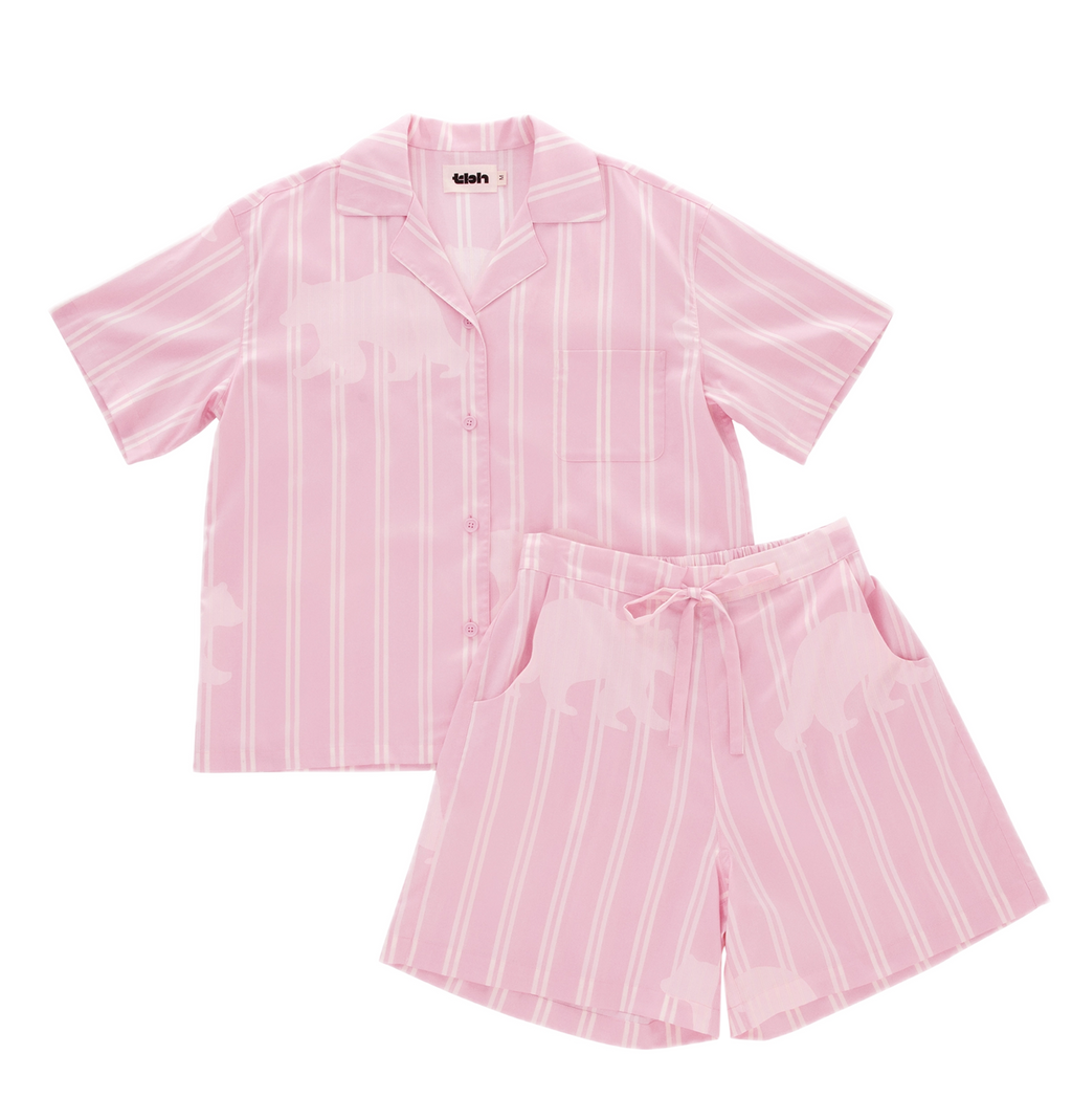 “Z” Tencel Cotton Blend Stripe Loungewear Set Baby Bear
