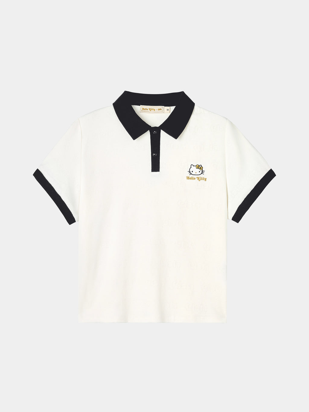 "Hello Kitty" Stretch Cotton Jersey Polo Skort Set – Pearl White