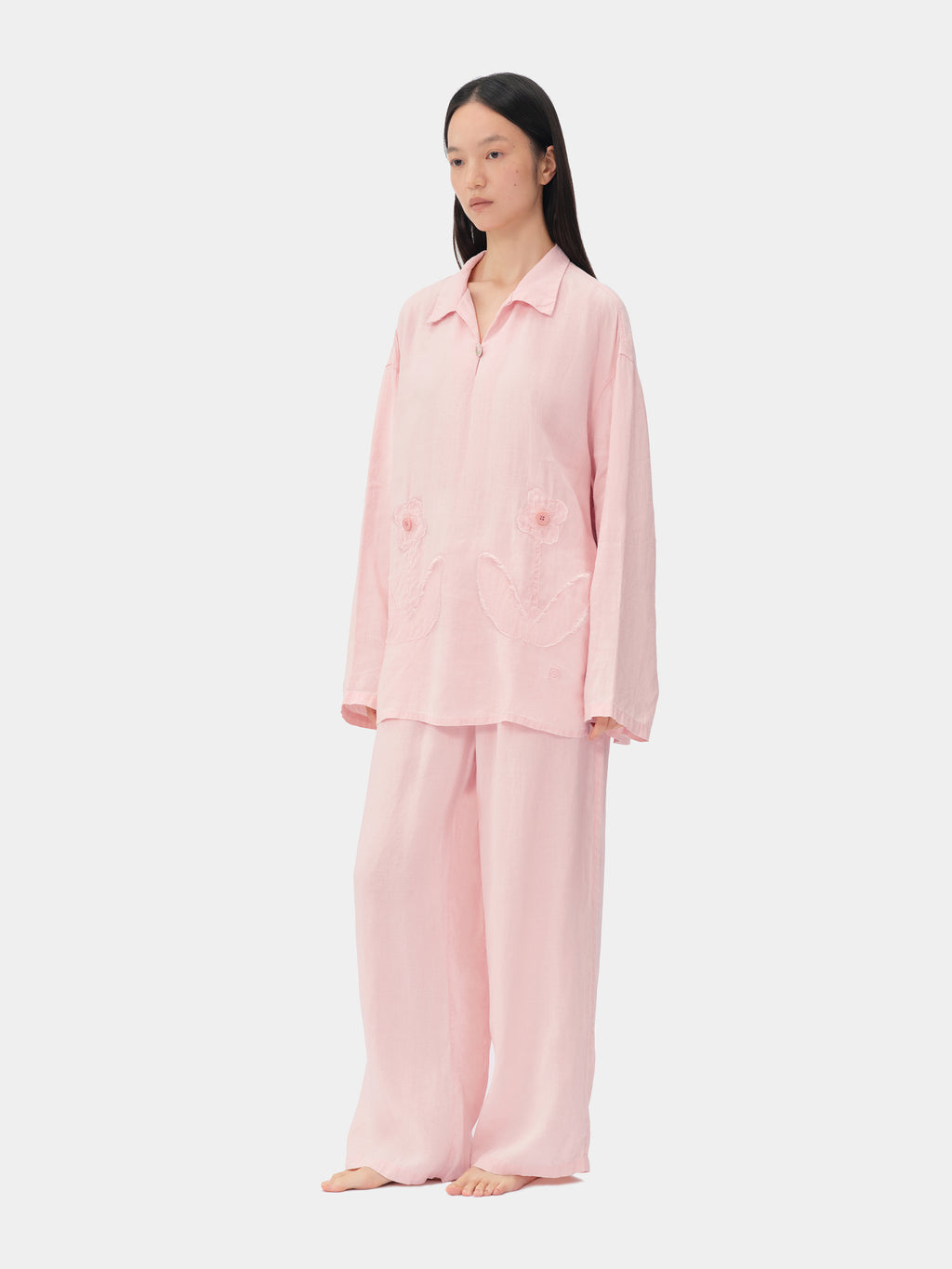 tbh Wōdrobe Natural-Dyed Hemp Loungewear Set Long Sleeve – Madder Rose
