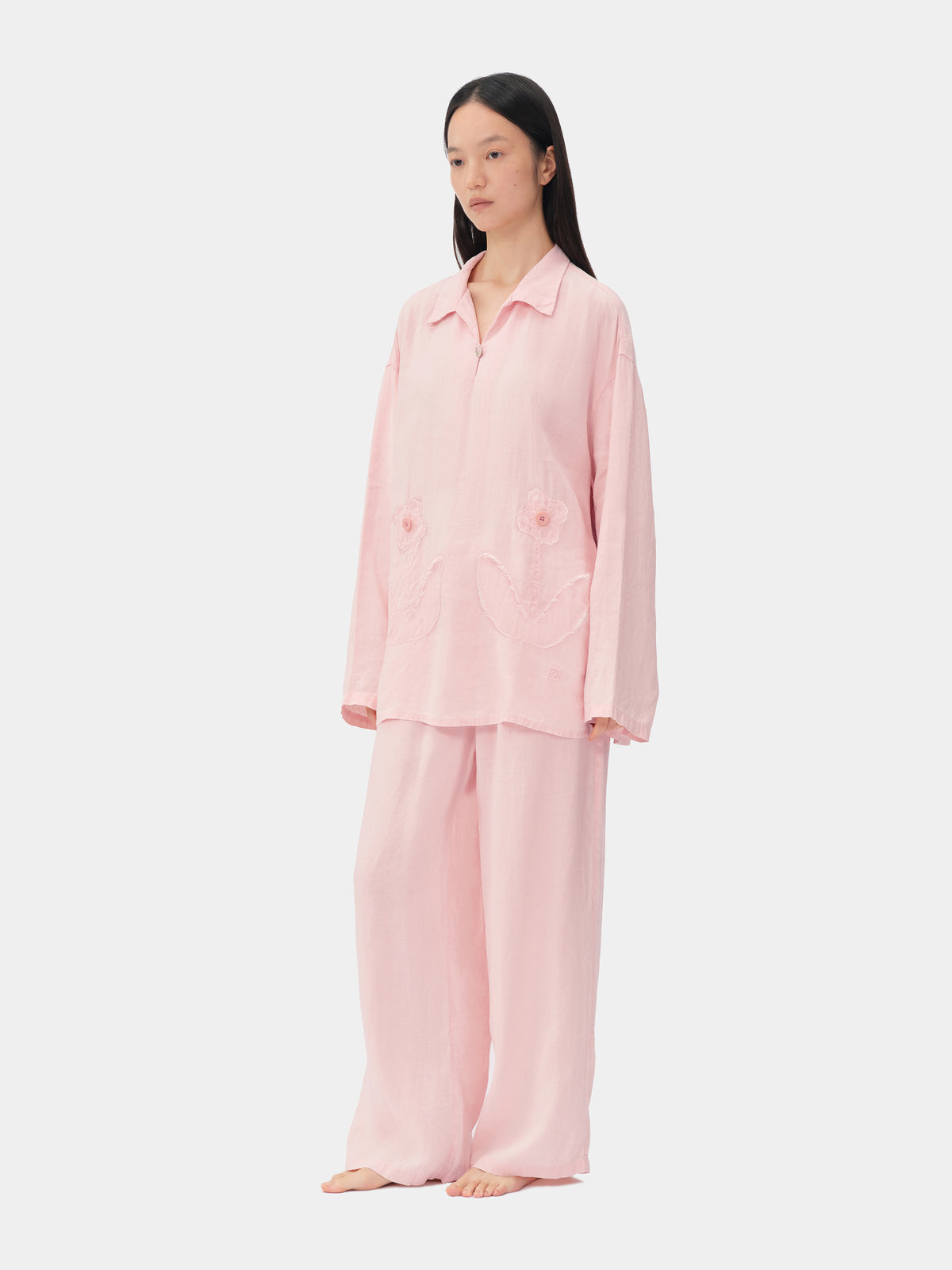tbh Wōdrobe Natural-Dyed Hemp Loungewear Set Long Sleeve – Madder Rose
