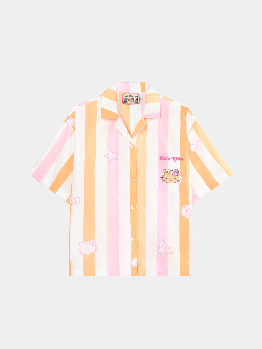 "Hello Kitty" Tencel Cotton Blend Loungewear Set Short Sleeve & Shorts – Coral Pink