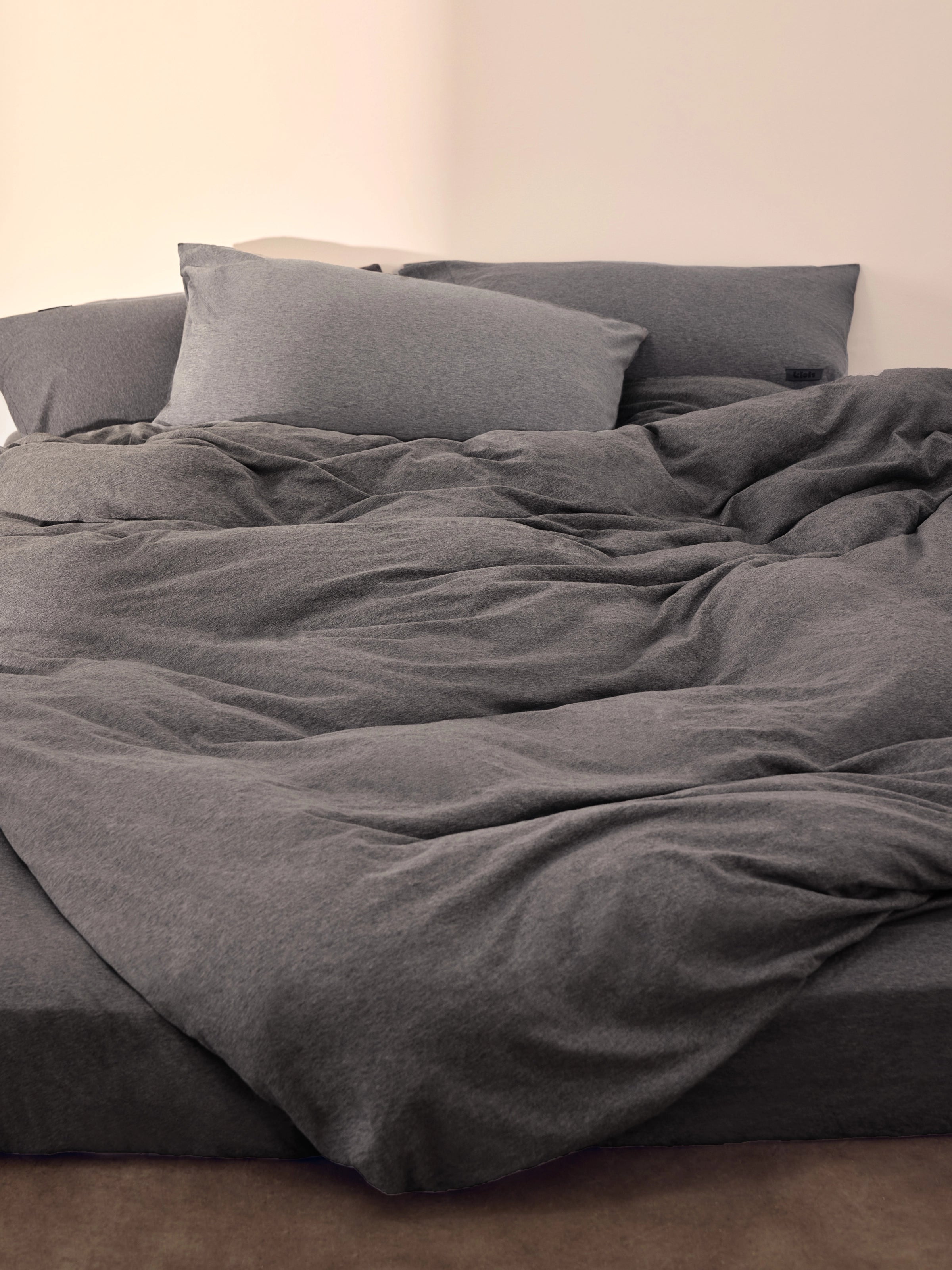 Cotton Heavyweight Jersey Bedding Set Gray 50%