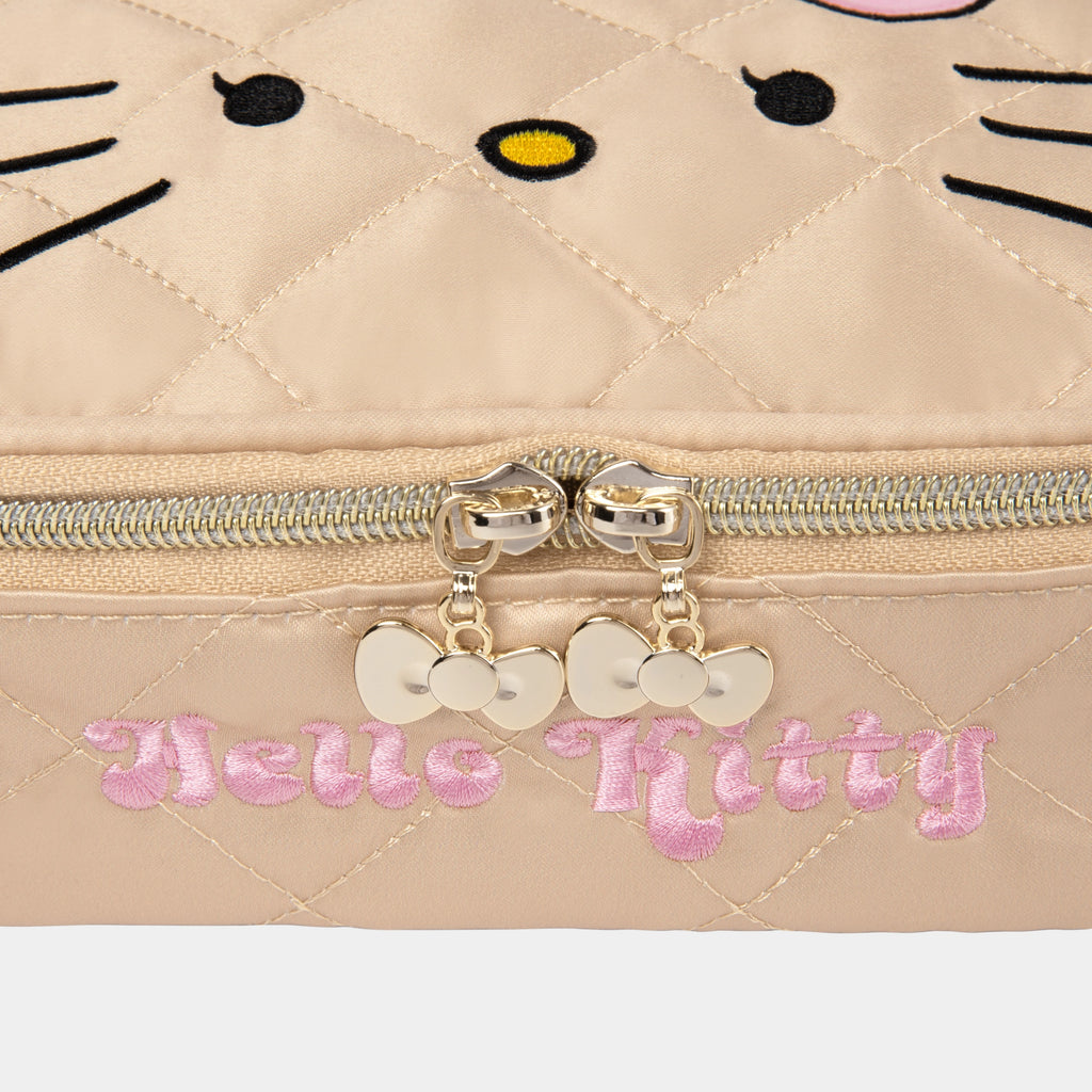 "Hello Kitty" Medium Quilted Travel Storage Bag – Tanned Hello Kitty