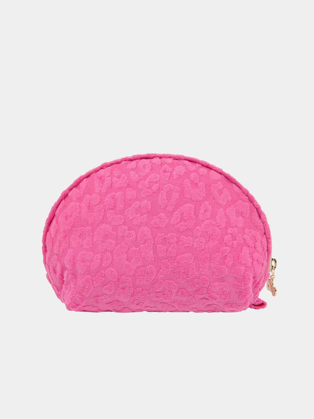 "Hello Kitty" Terry Shell-Shaped Cosmetic Bag – Hot Pink Leopard – Medium