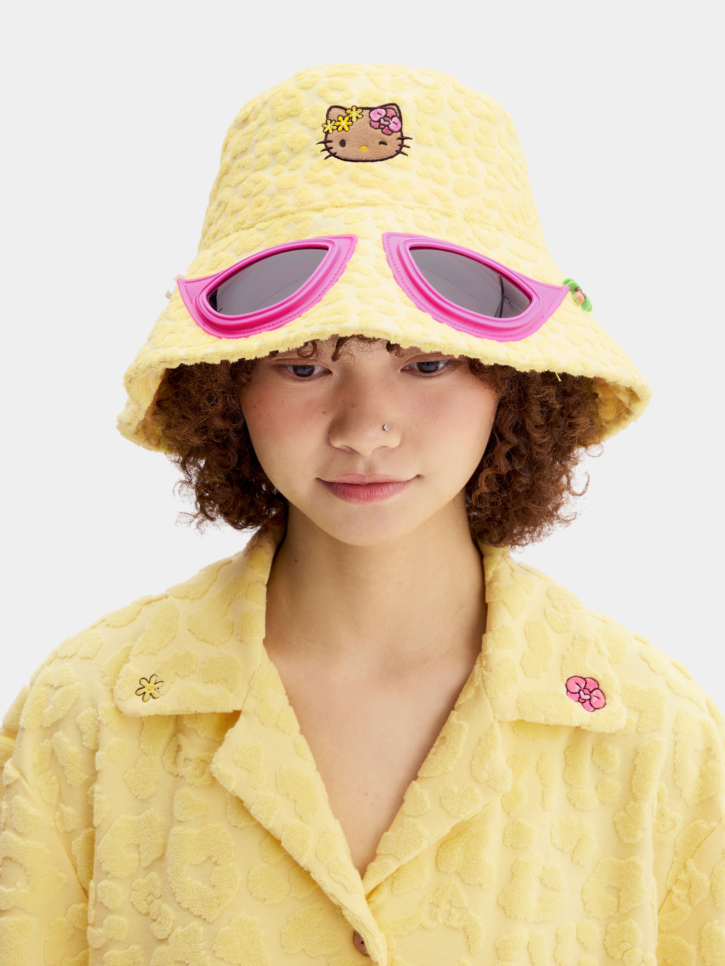 "Hello Kitty" Terry Bucket Hat with Sunglasses – Sunbeam Leopard