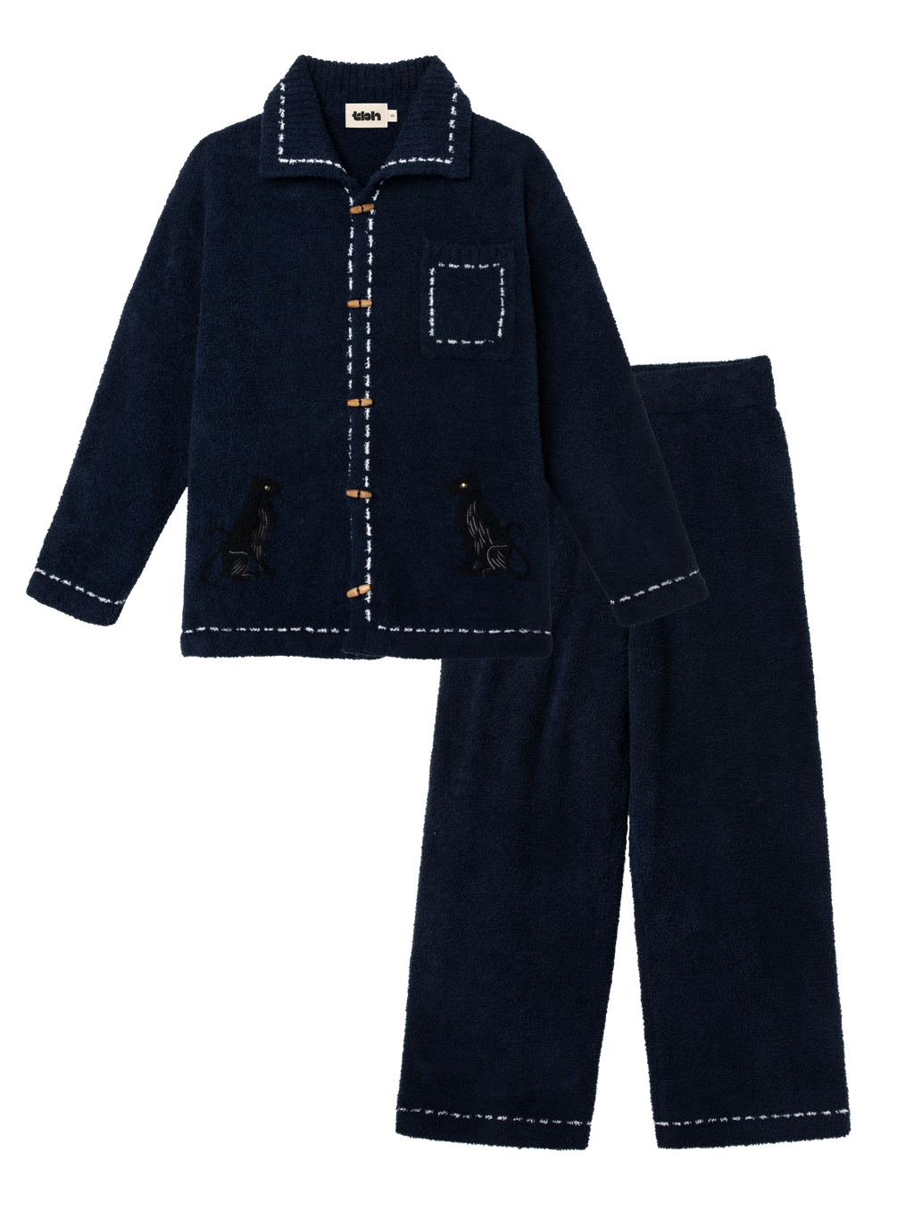 "Urban Jungle" Havey Knit Loungewear Set Night Blue