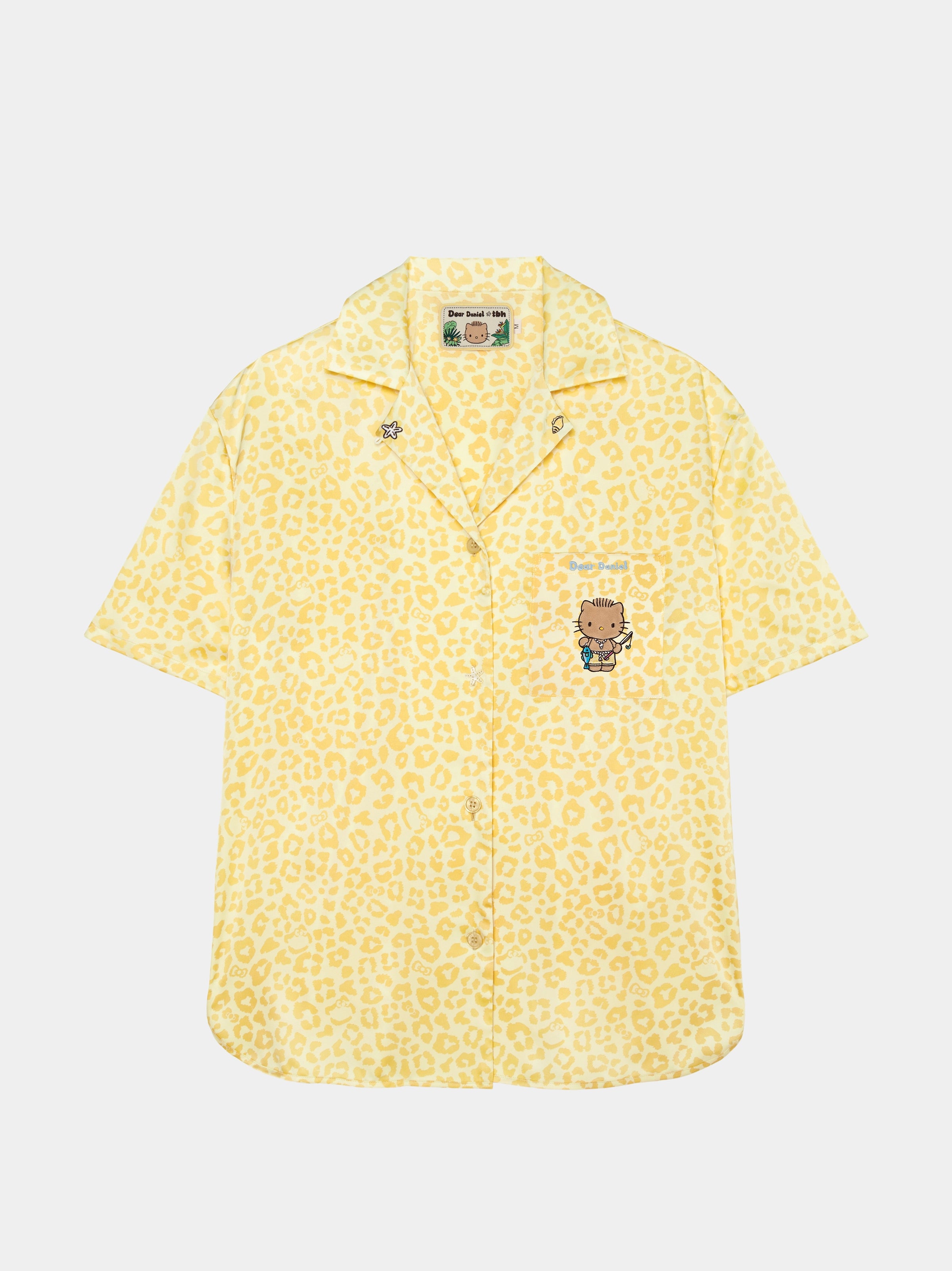 "Dear Daniel" Satin Loungewear Set Short Sleeve & Shorts – Sunbeam Leopard