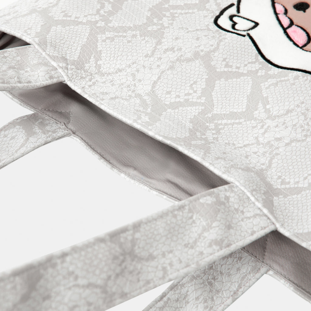 "Hello Kitty" Tote Bag – White Snake Print