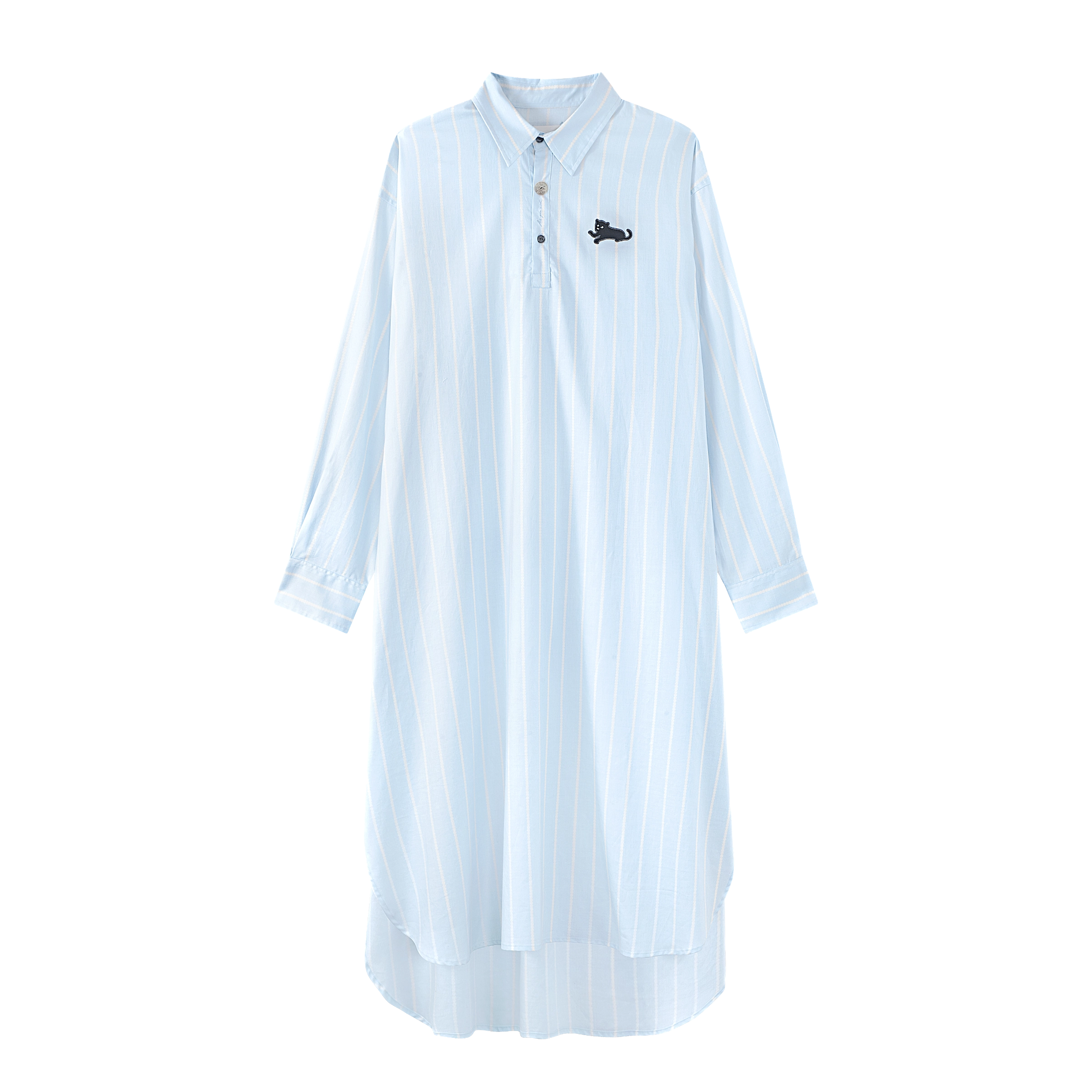 “Urban Jungle” Tencel Cotton Blend Nightgown Water Blue