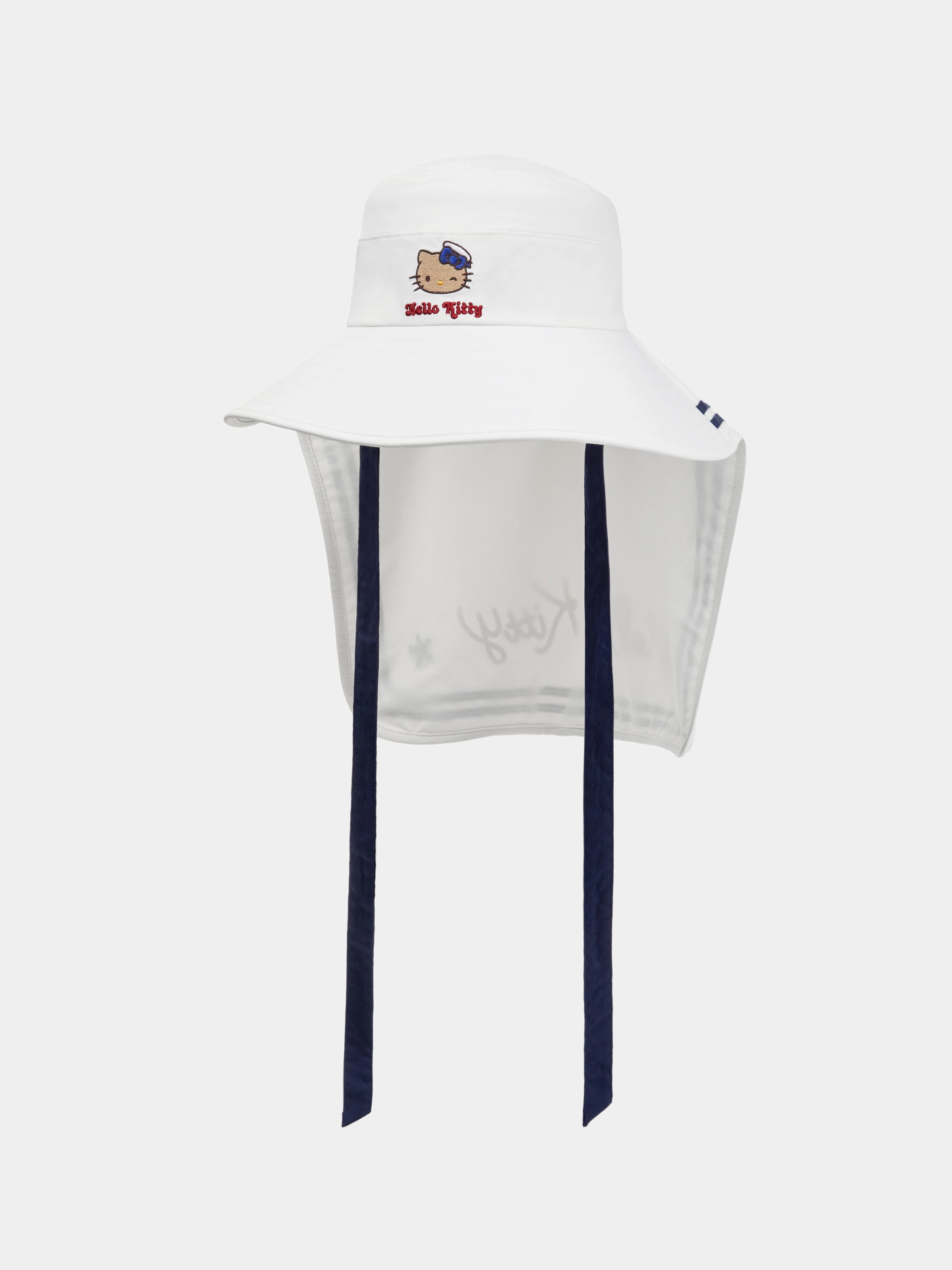 "Hello Kitty" Nautical Sun Hat – Seashell White
