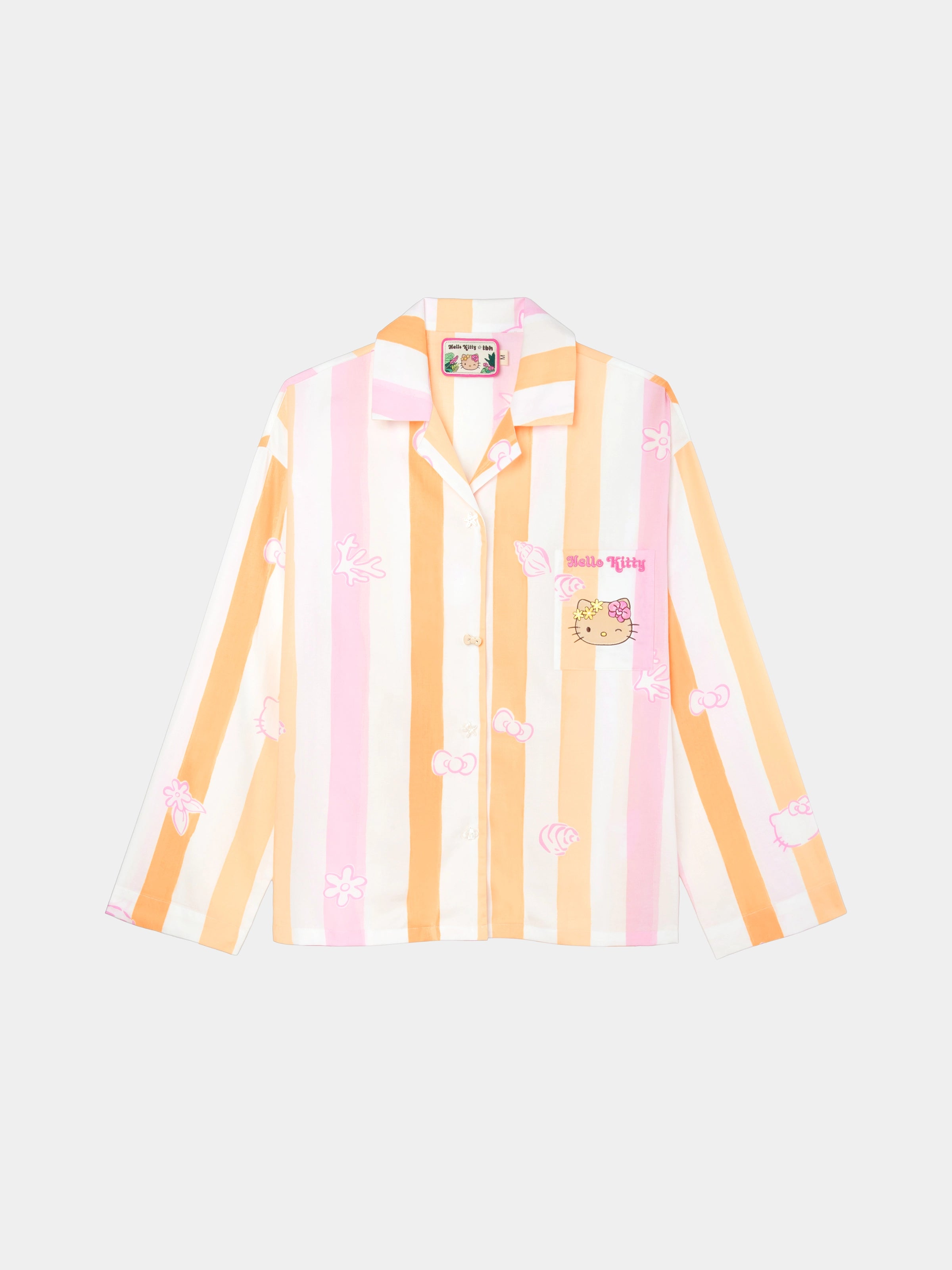 "Hello Kitty" Tencel Cotton Blend Loungewear Set Long Sleeve – Coral Pink