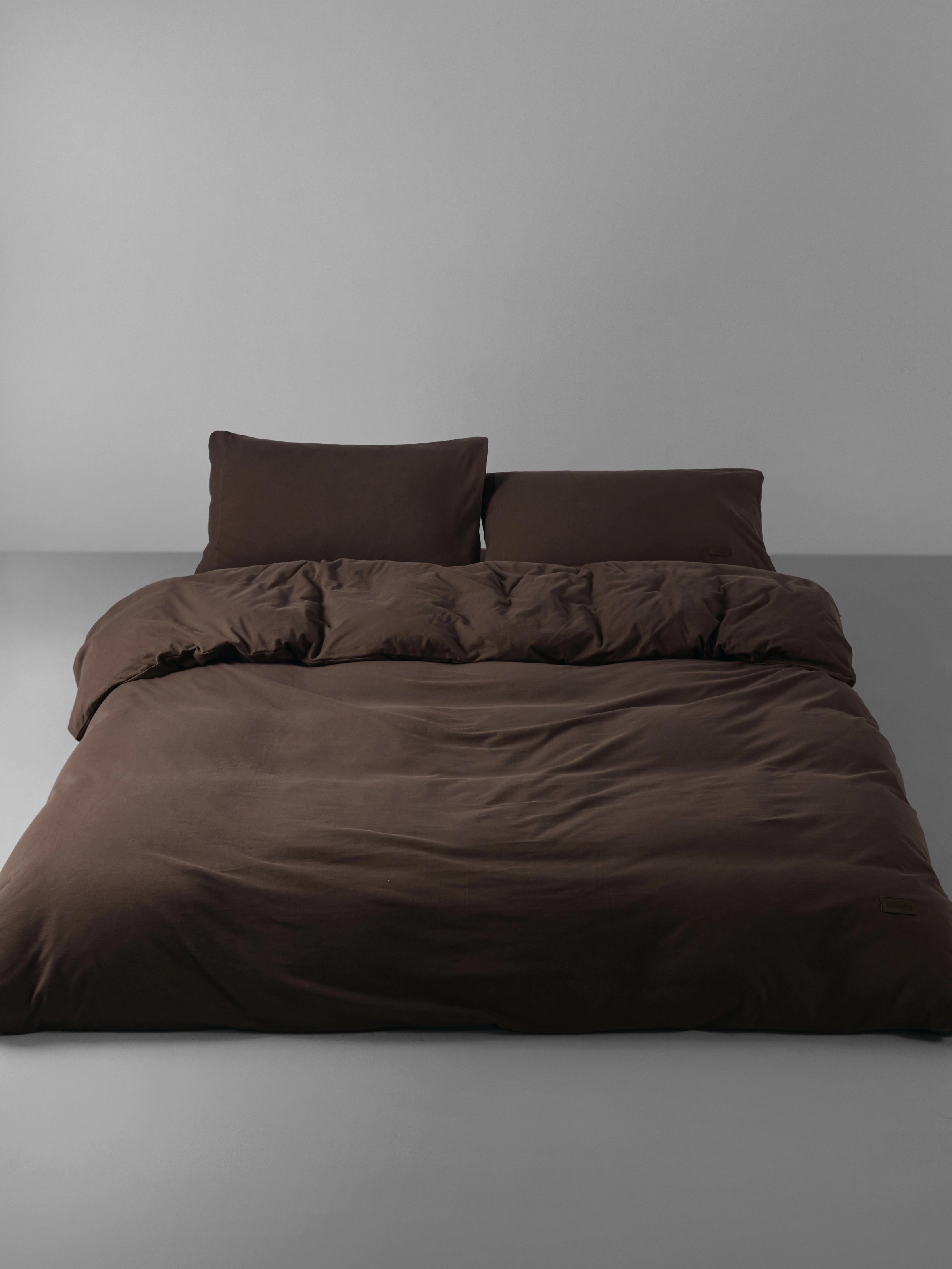 Cotton Heavyweight Jersey Bedding Set Chocolate