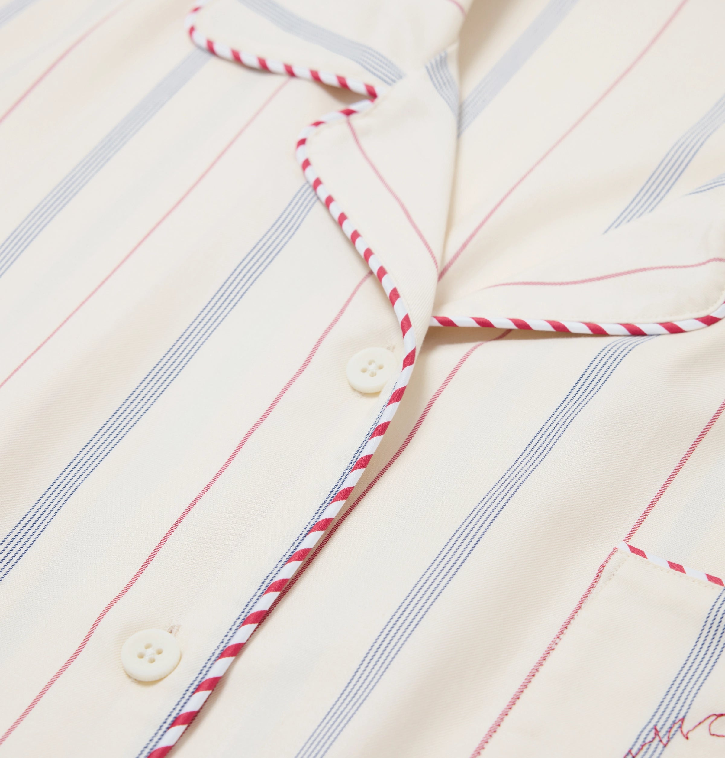 "Le Petit Prince" Tencel Cotton Blend Short Sleeve Loungewear Set Red and Blue Stripes