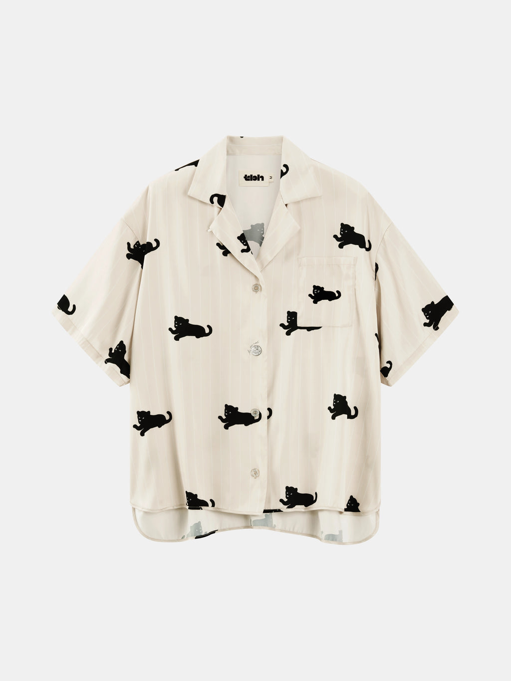 “Urban Jungle” Satin Short Sleeve Loungewear Set Camel