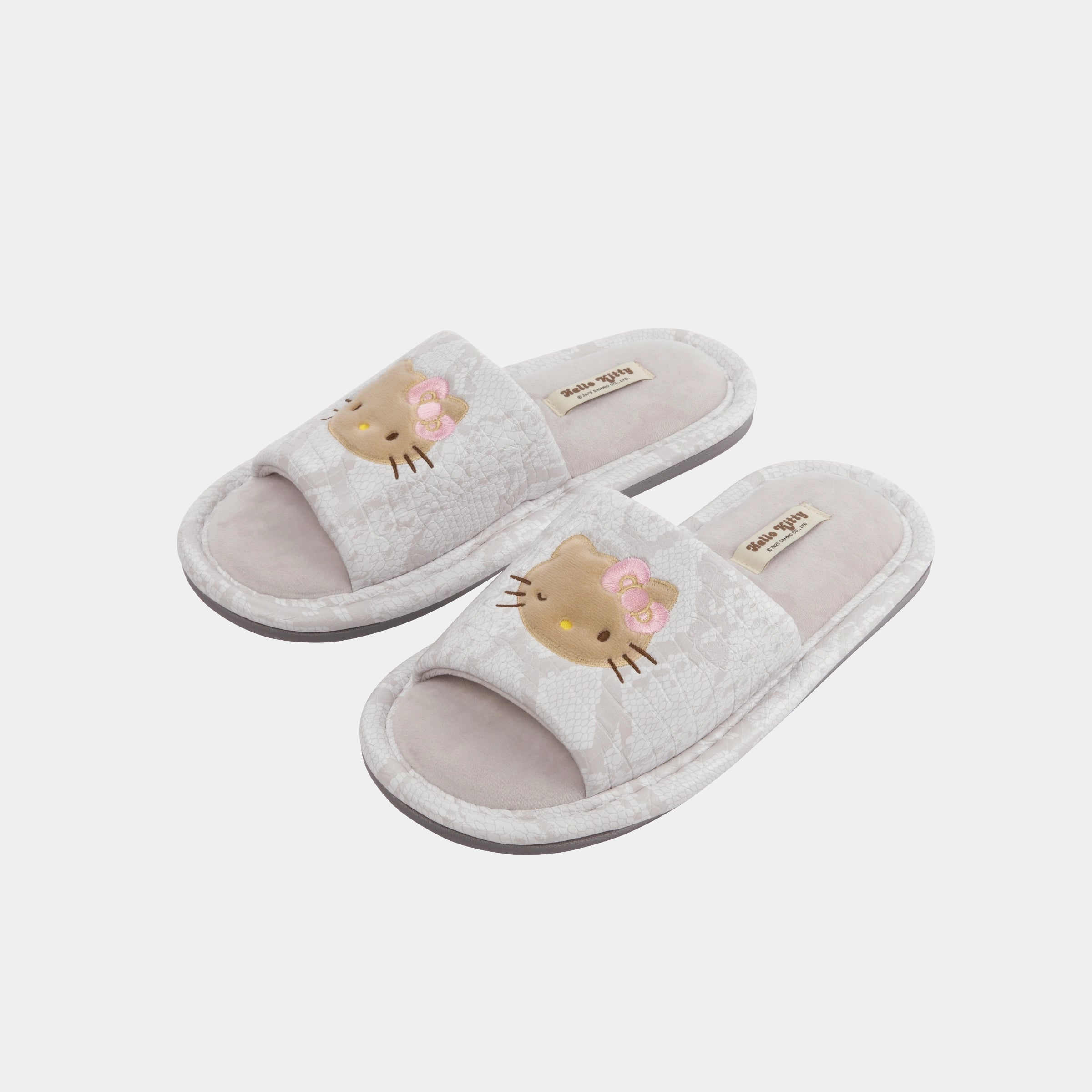“Hello Kitty” PU Slippers White Snake Print