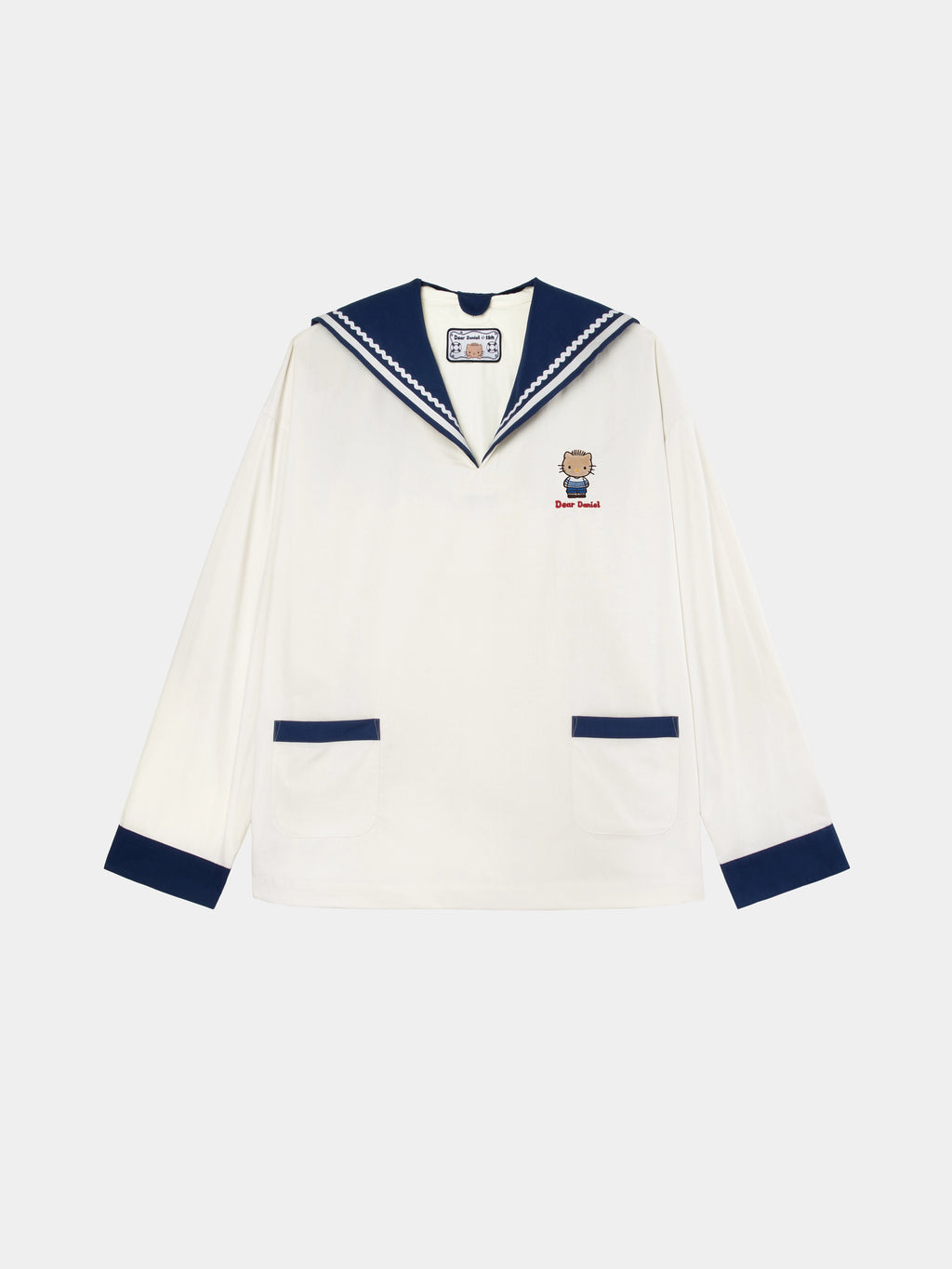 "Dear Daniel" Cotton Sailor Collar Loungewear Set Long Sleeve