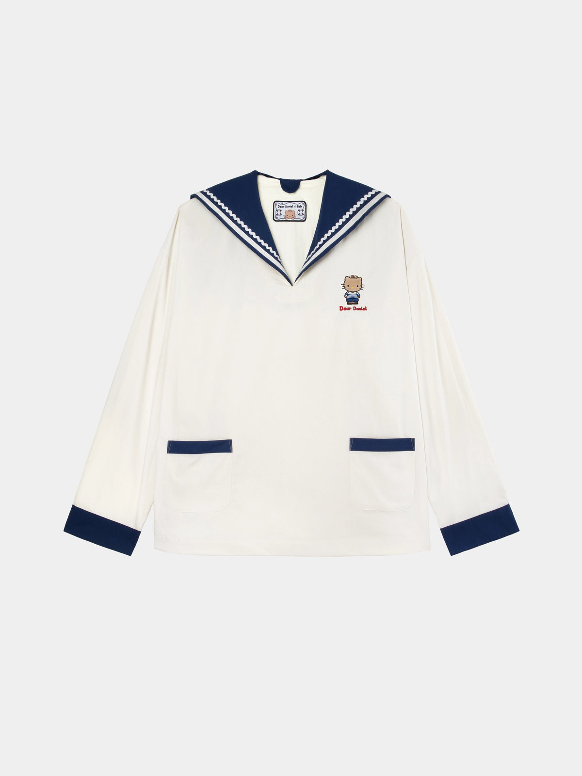 "Dear Daniel" Cotton Sailor Collar Loungewear Set Long Sleeve