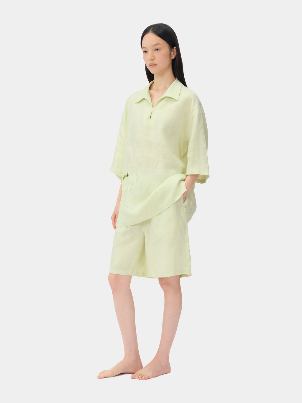 tbh Wōdrobe Hemp Loungewear Set Short Sleeve – Melon Green