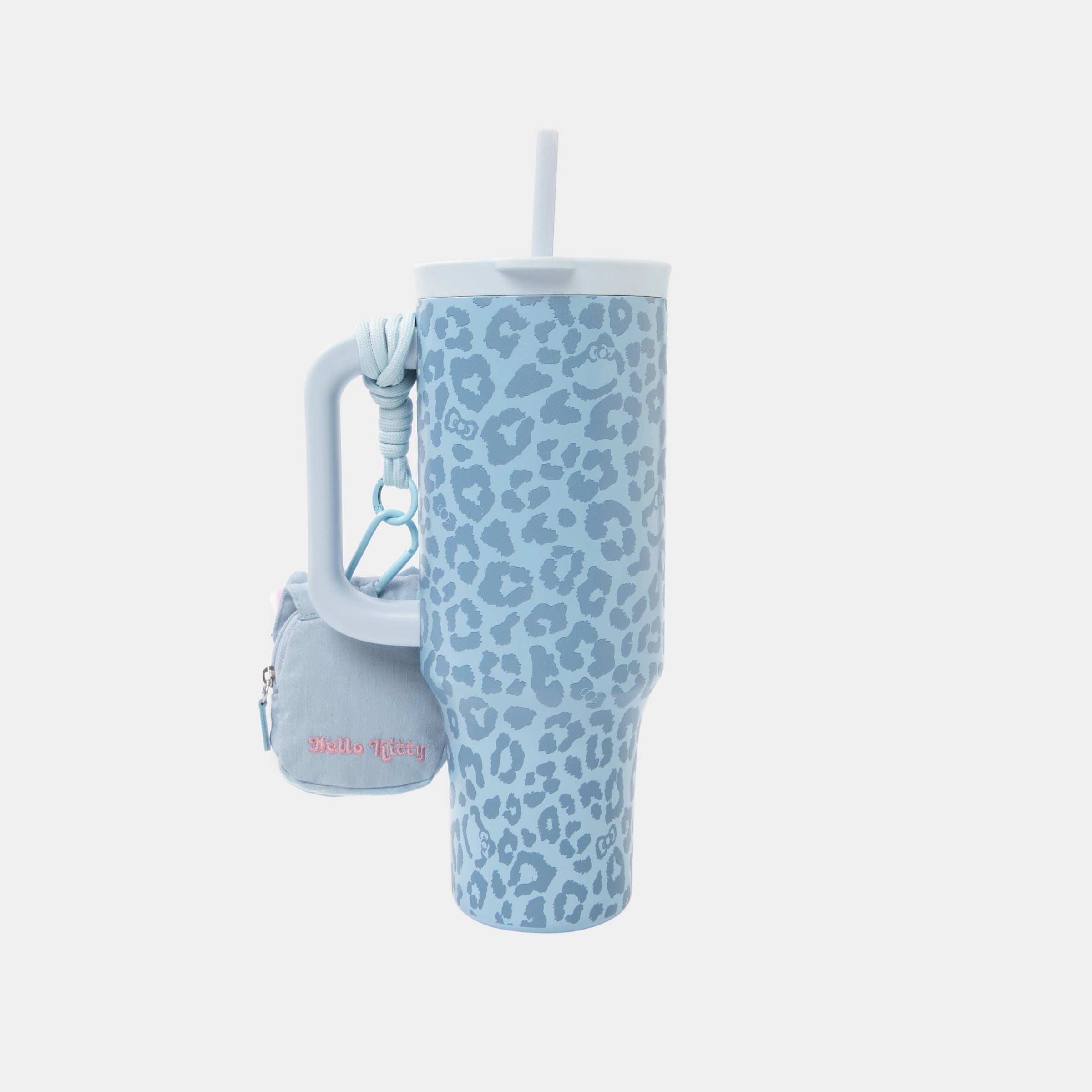 "Hello Kitty" Stainless Steel Insulated Tumbler (With Mini Bag) – Denim Leopard