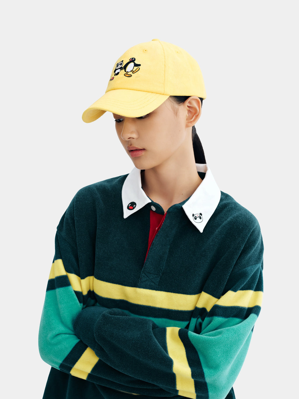 PIN!POM! 刺繡帽－黃色