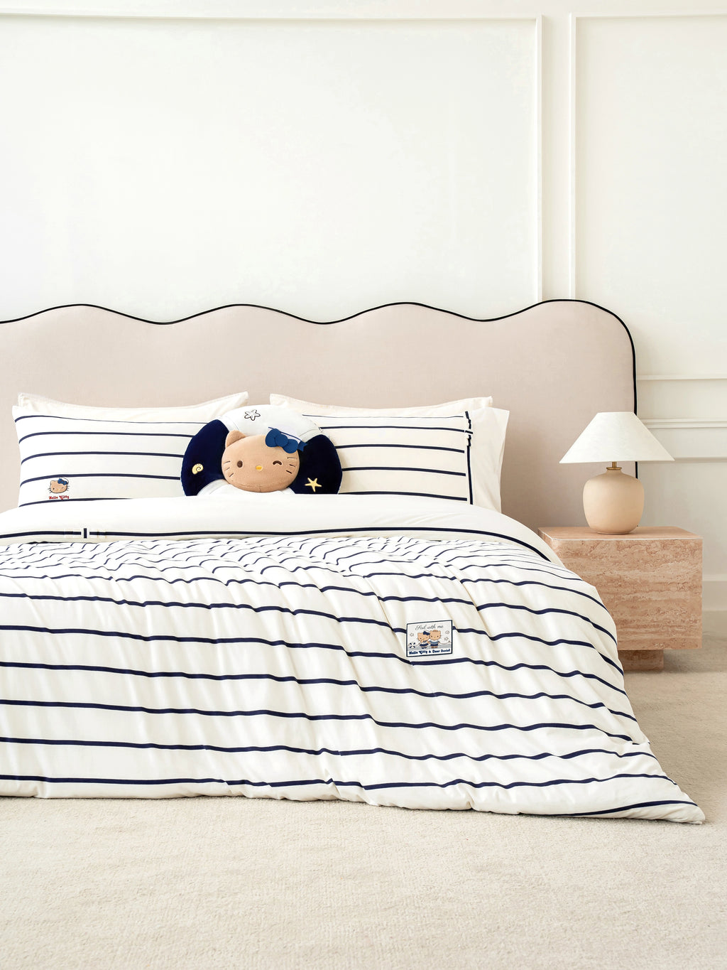 "Hello Kitty" Cotton Jersey Bedding Set – Breton Stripe