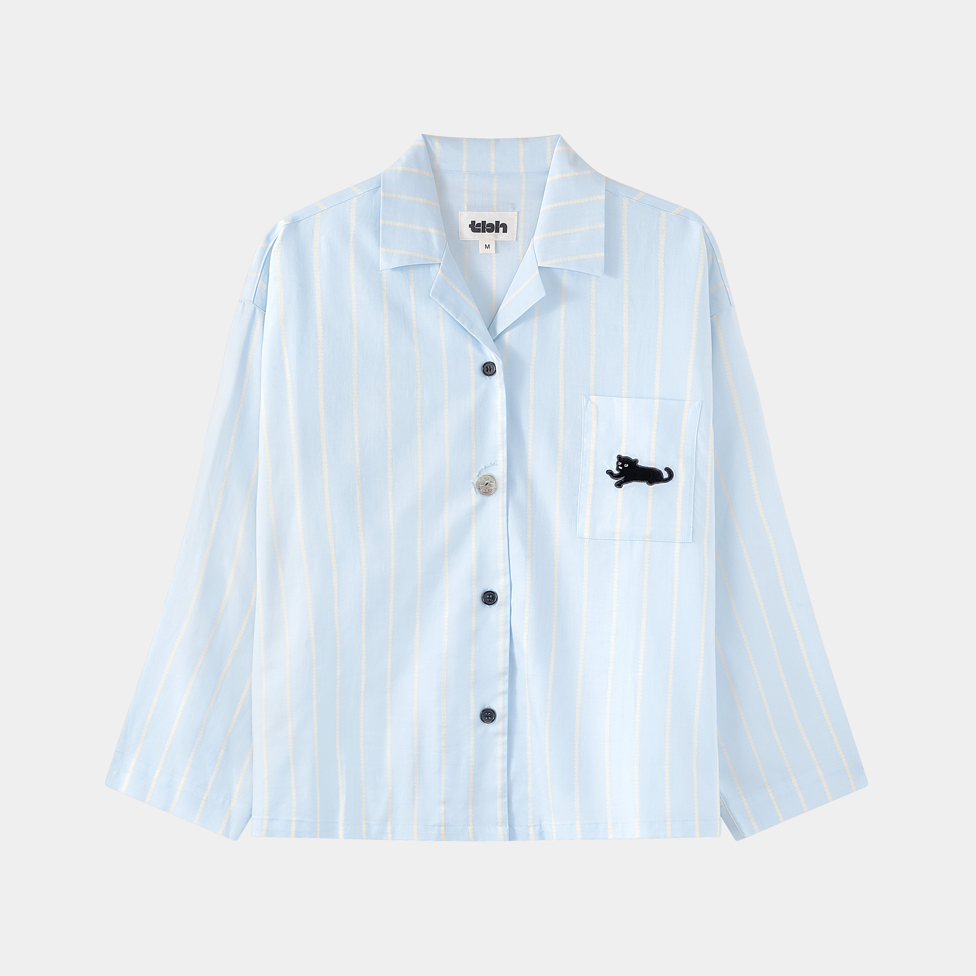 “Urban Jungle” Tencel Cotton Blend Loungewear Set Water Blue