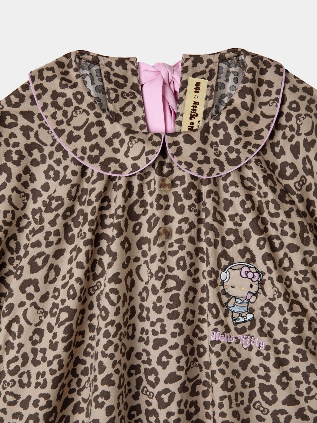 "Hello Kitty" Tencel Cotton Blend Short Sleeve Skirt – Leopard