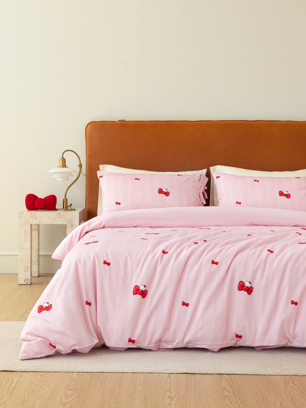 "Hello Kitty" Cotton Sateen Bedding Set – Sakura Pink