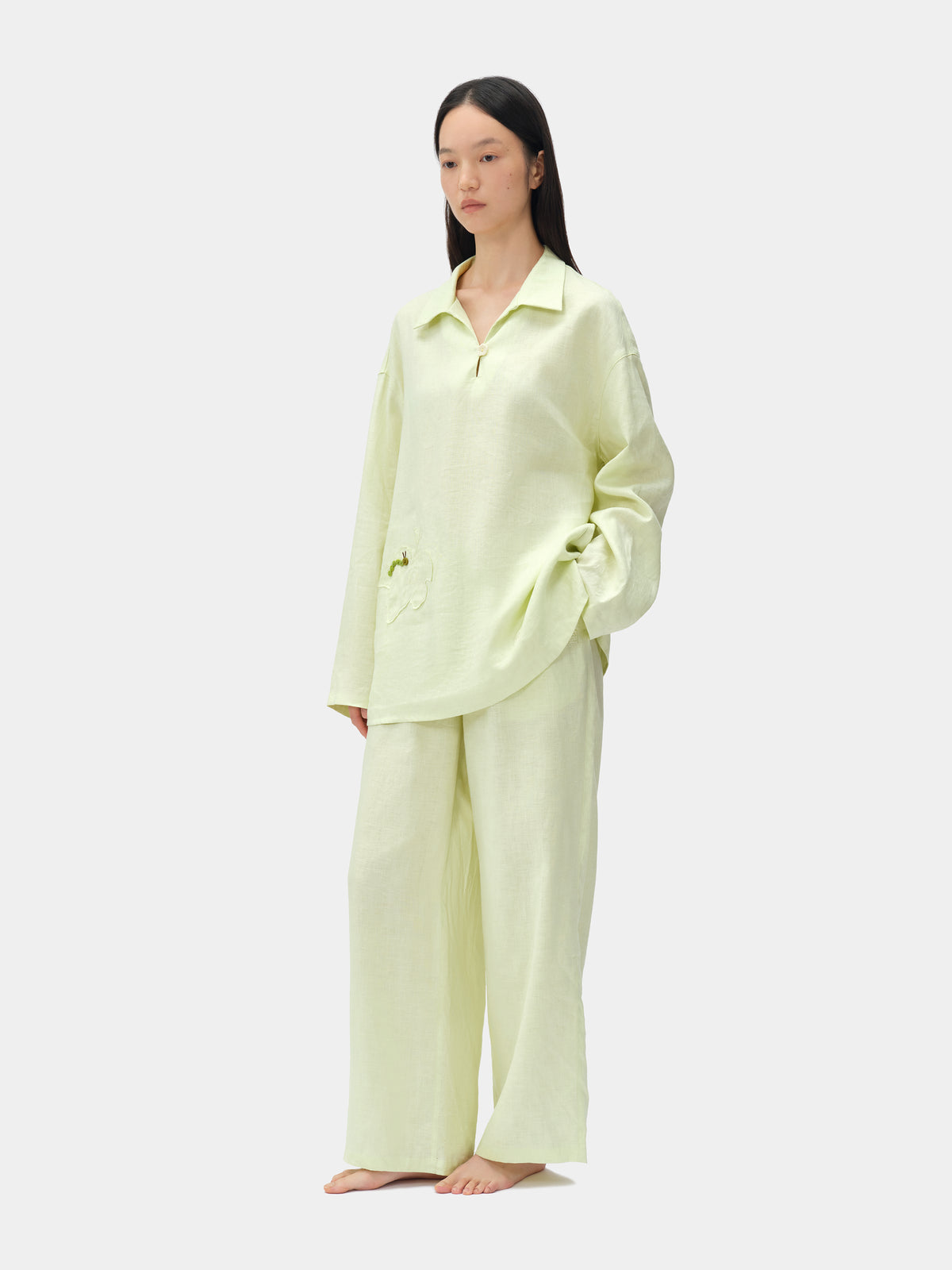 tbh Wōdrobe Hemp Loungewear Set Long Sleeve – Melon Green