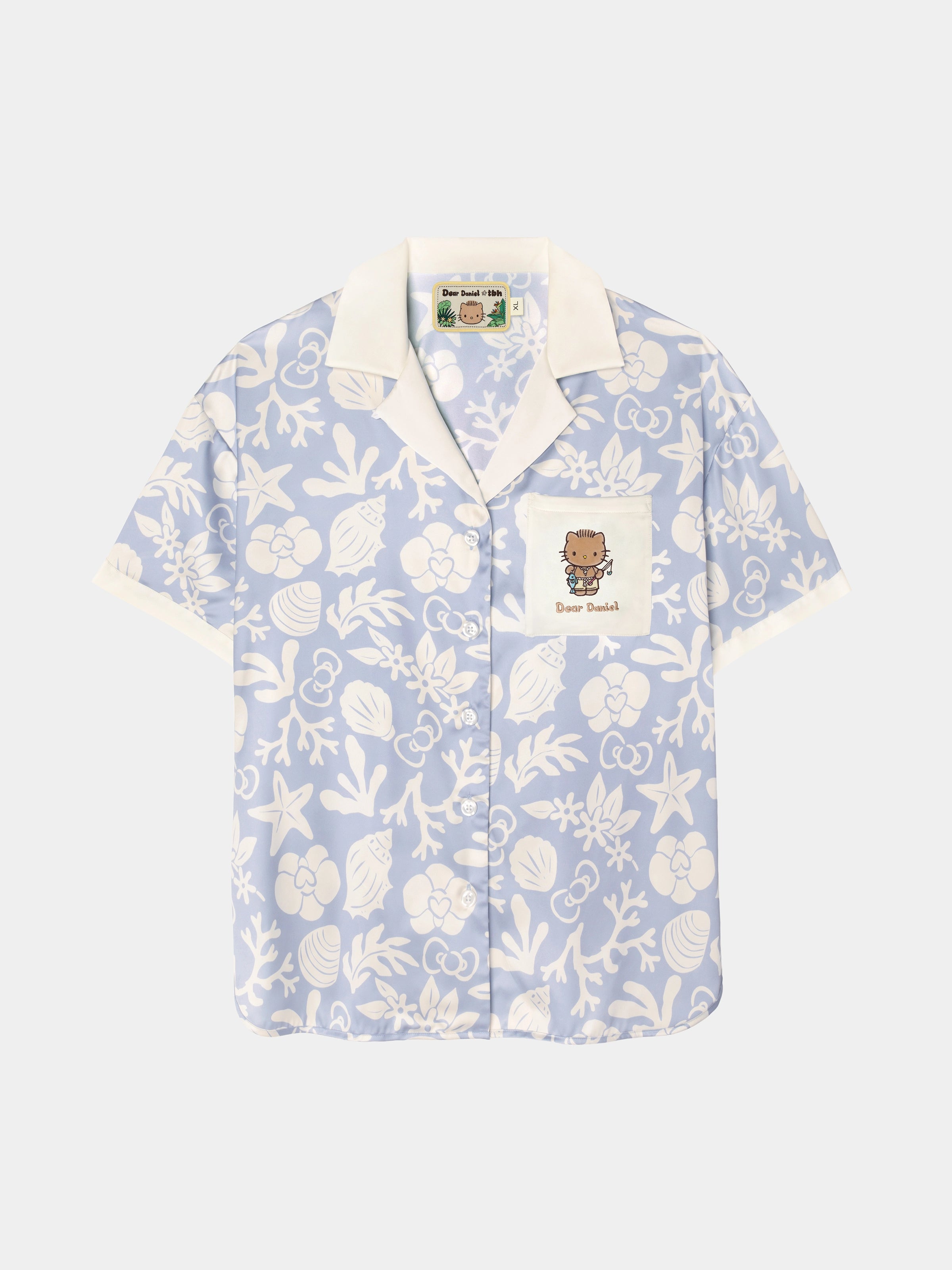 "Dear Daniel" Satin Loungewear Set Short Sleeve & Shorts – Breezy Blue