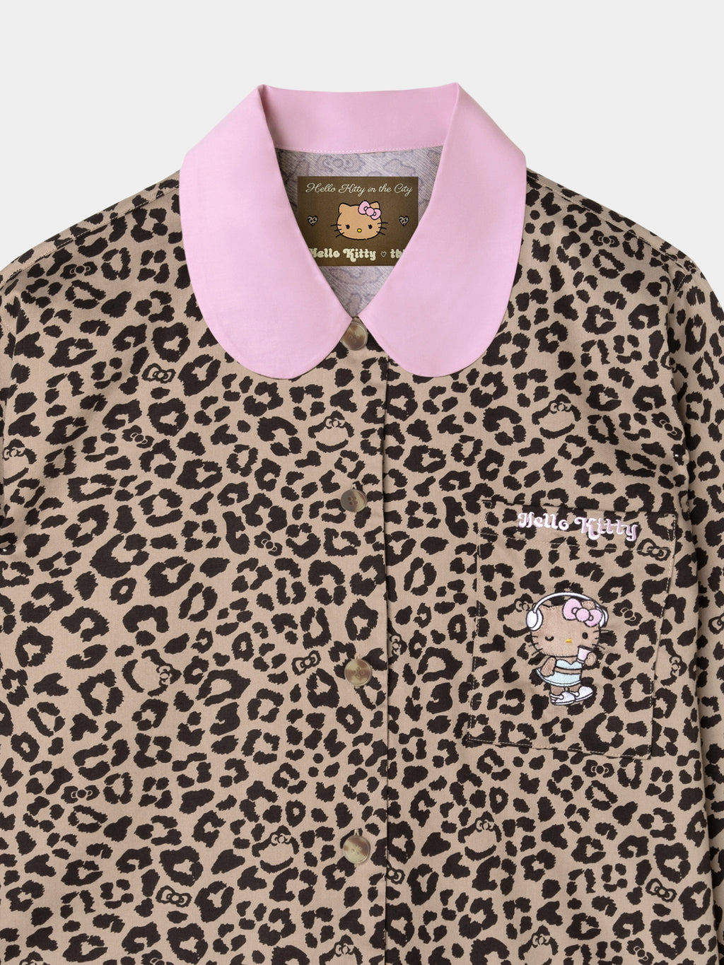 "Hello Kitty" Tencel Cotton Blend Loungewear Set – Leopard