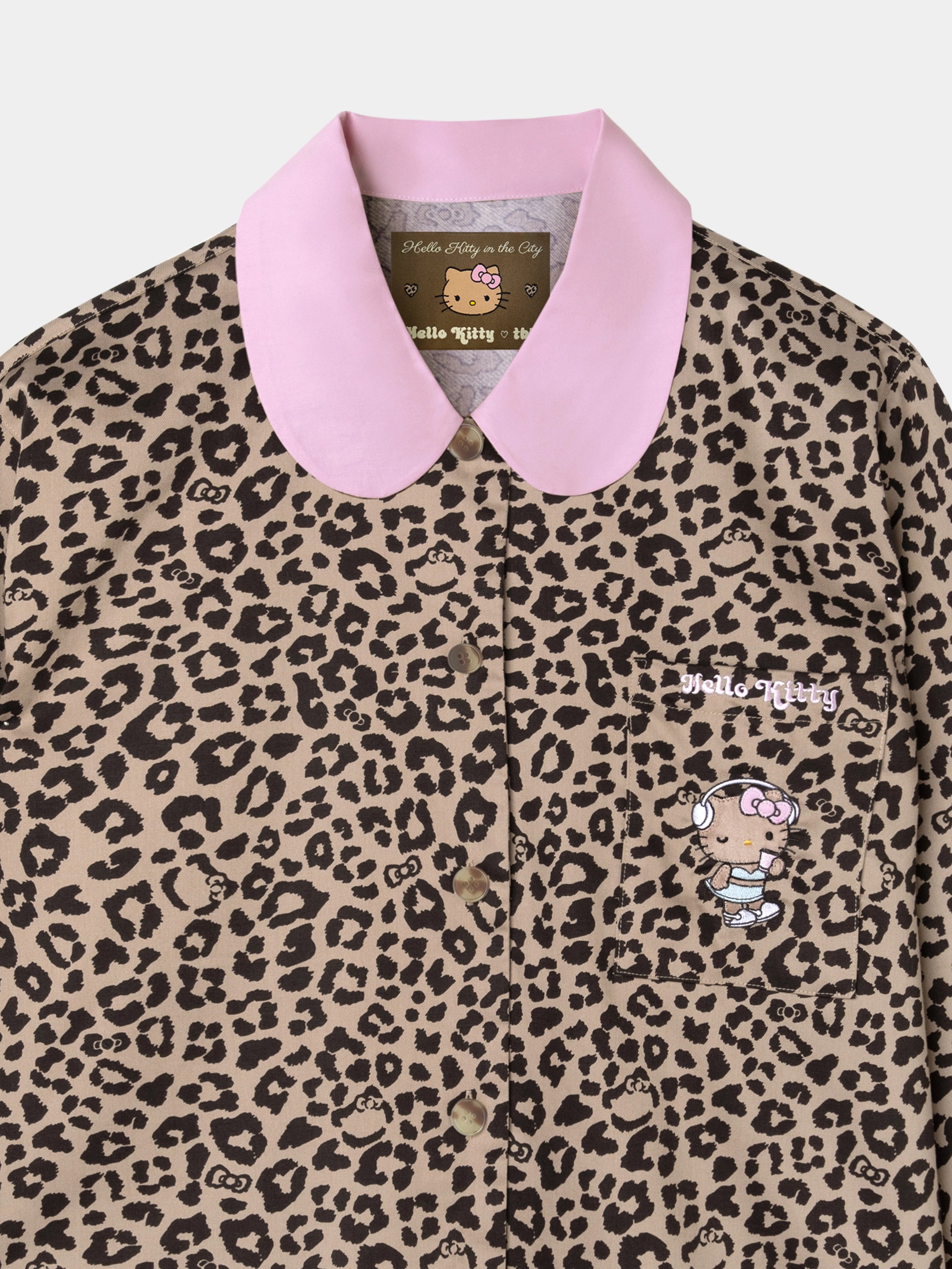"Hello Kitty" Tencel Cotton Blend Loungewear Set – Leopard