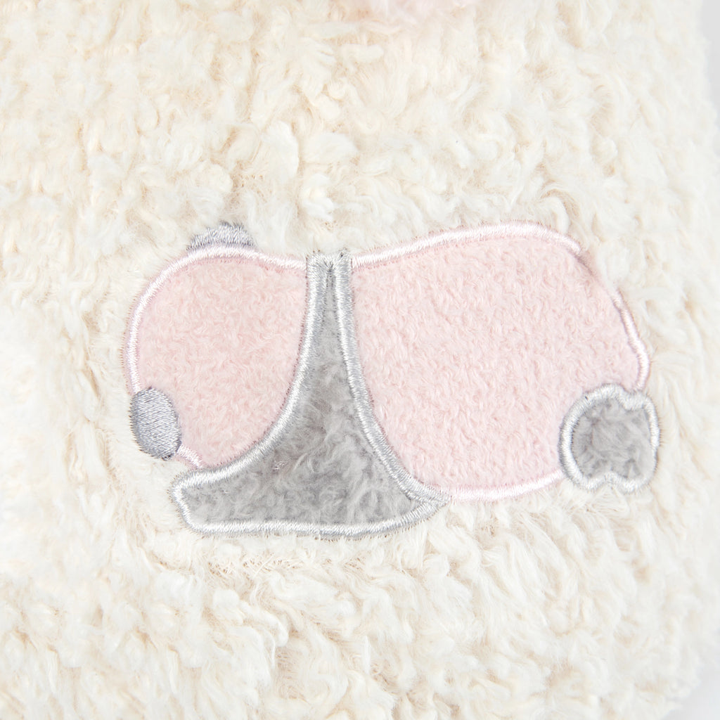 "Panda PomPom" Fluffy Slippers – Cream White