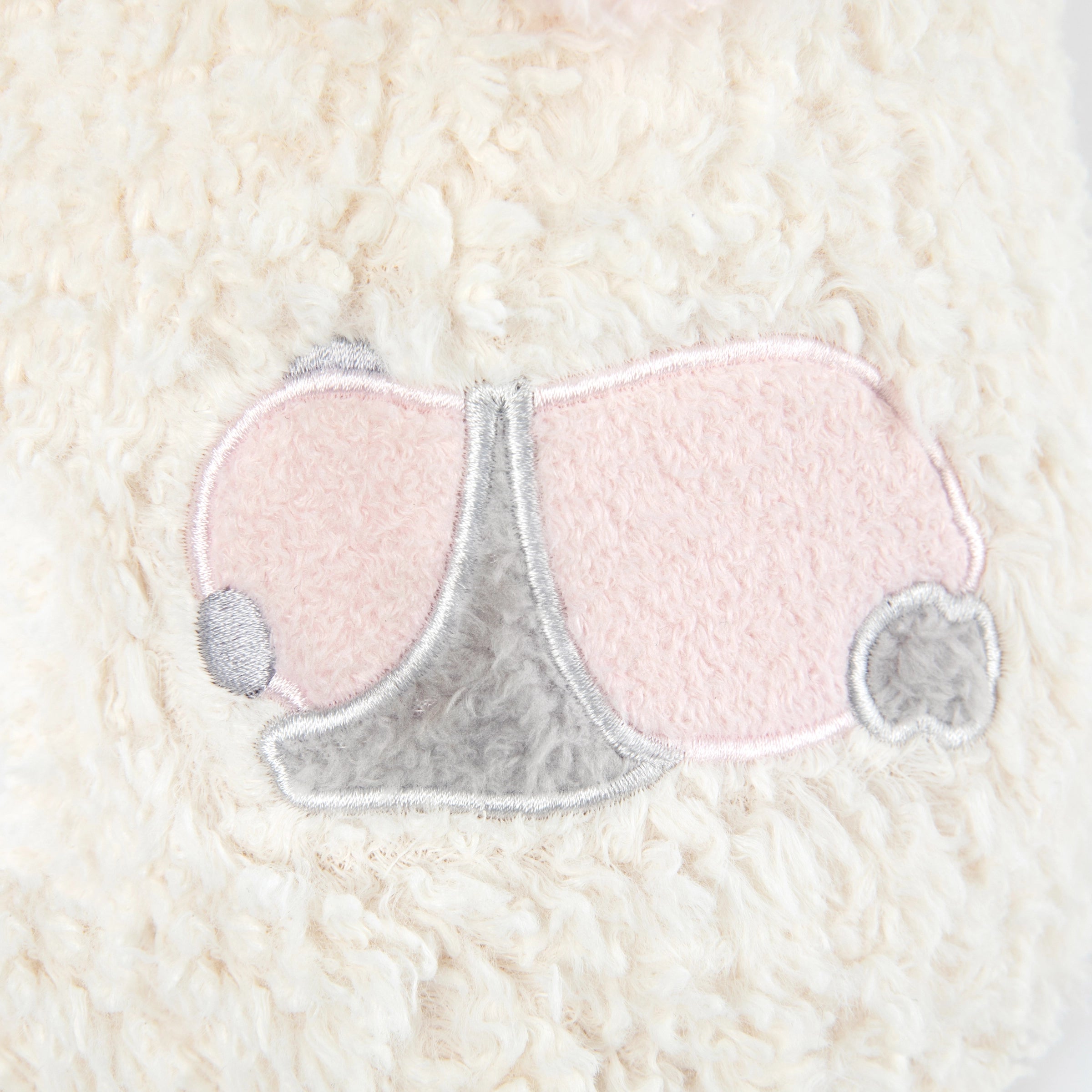 "Panda PomPom" Fluffy Slippers – Cream White