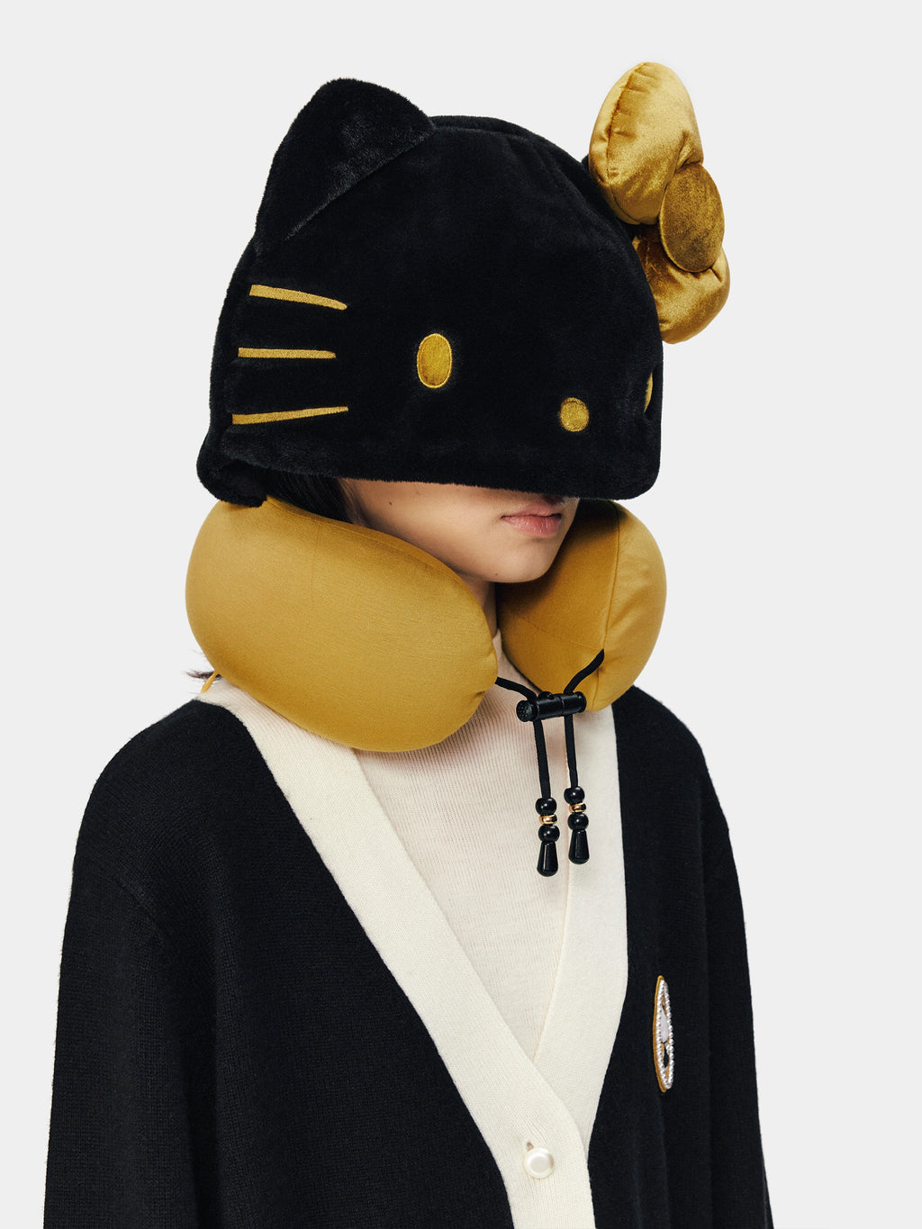 "Hello Kitty" Travel Neck Pillow – Classic Black