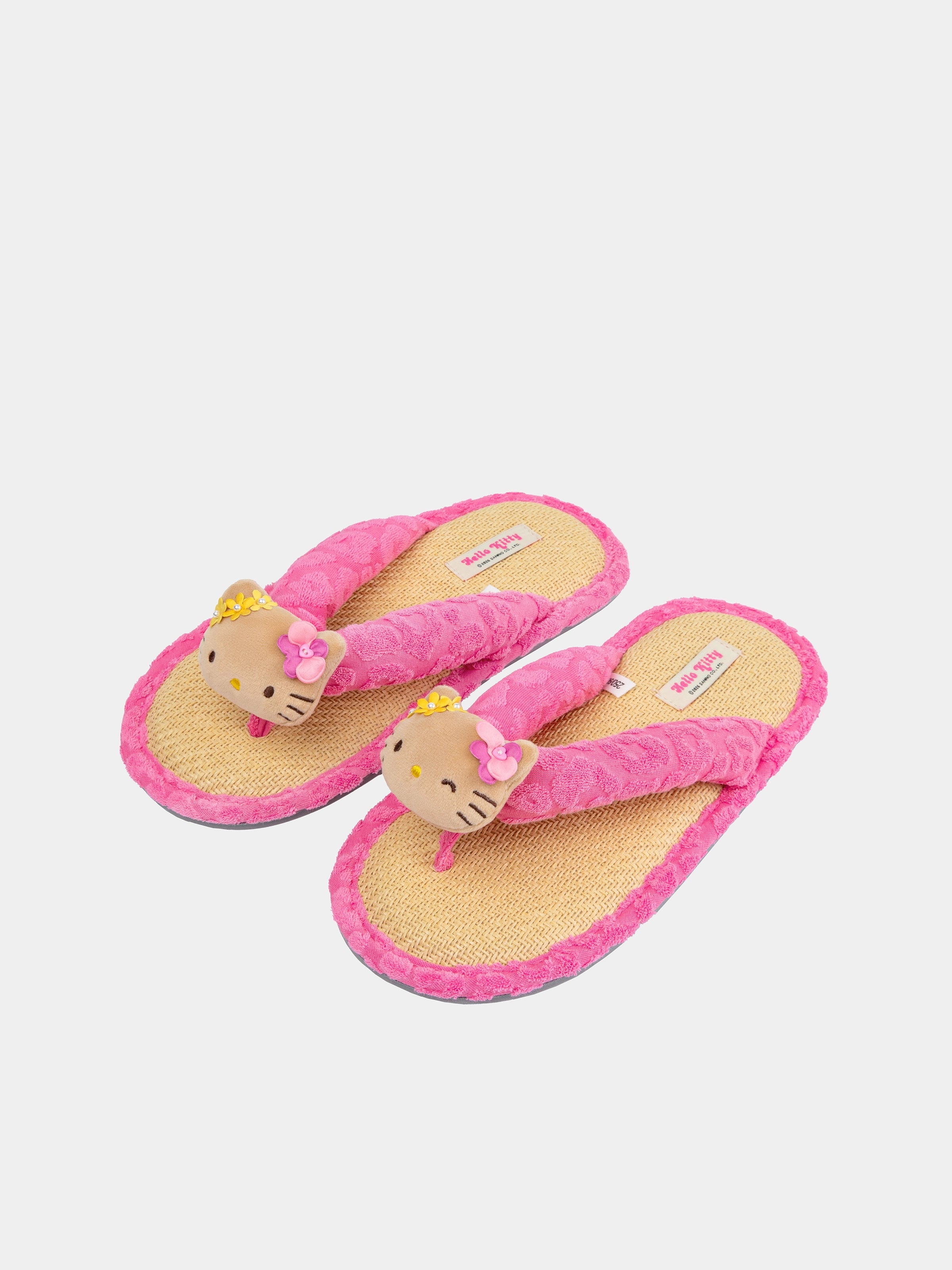 "Hello Kitty" Terry Flip-Flops – Hot Pink Leopard